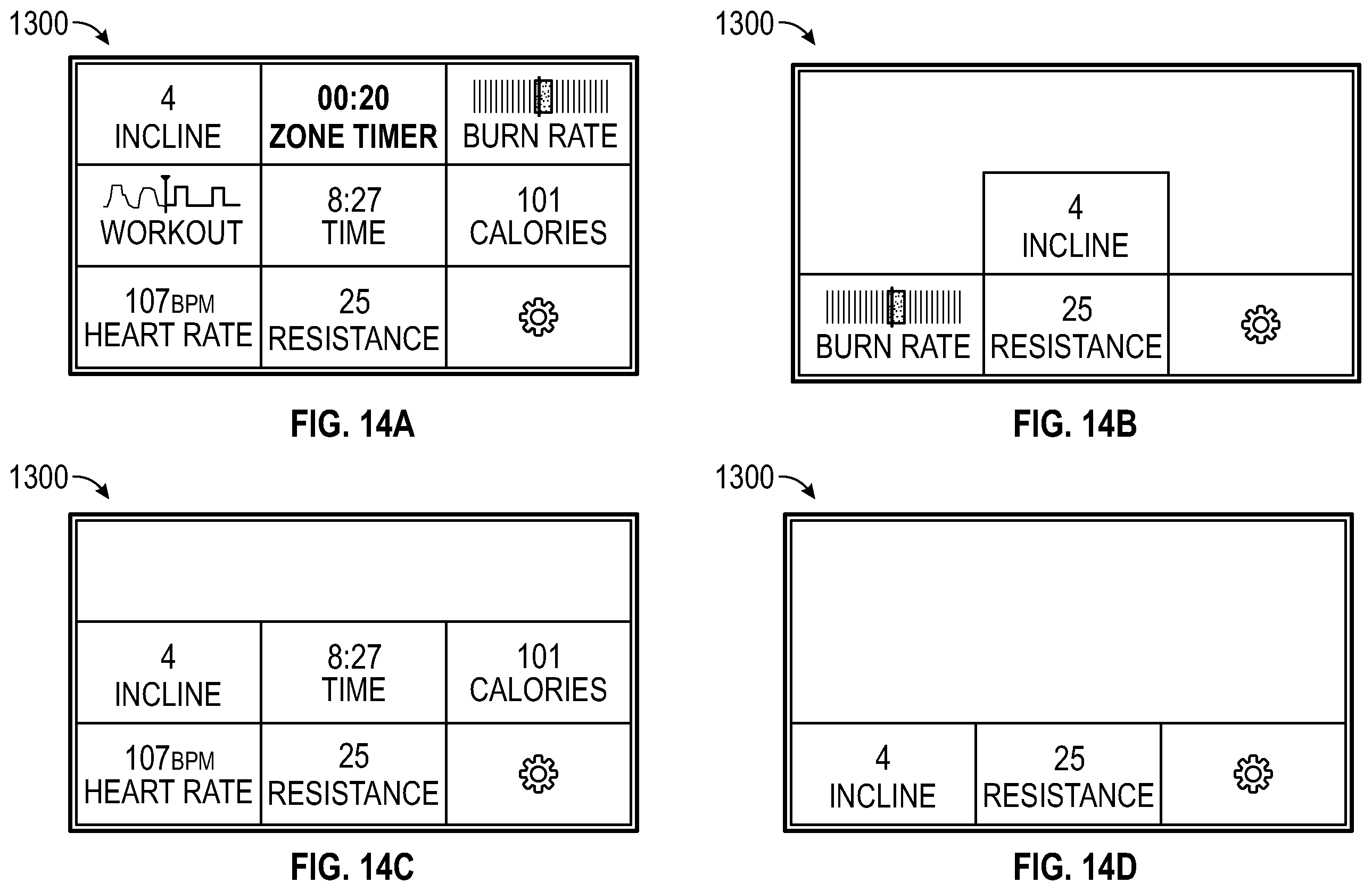 Patent US12377338 Figure 19 – Modular metrics bar for an exercise machine