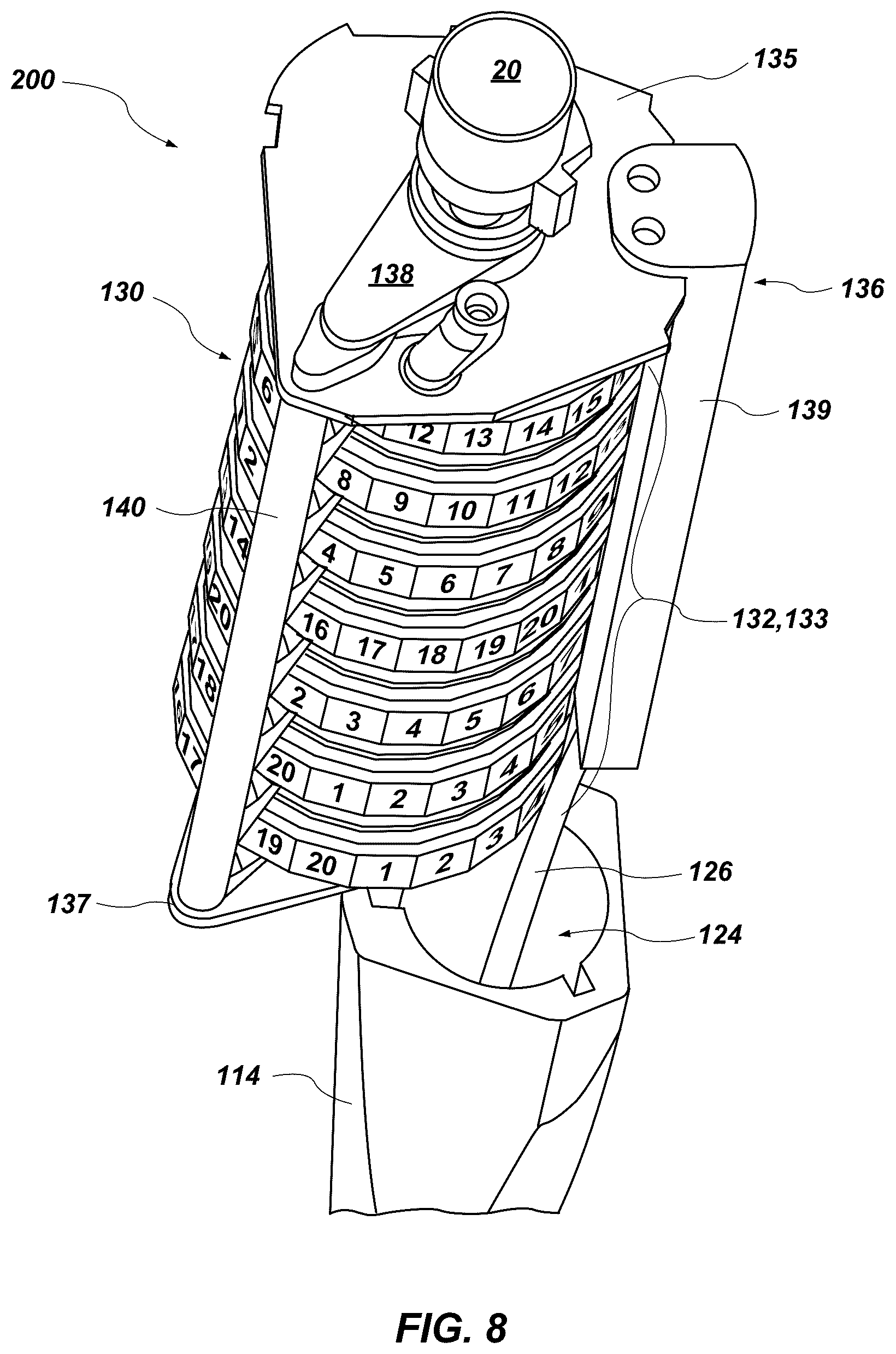 Patent US12377342 Figure 8 – Dice spinner