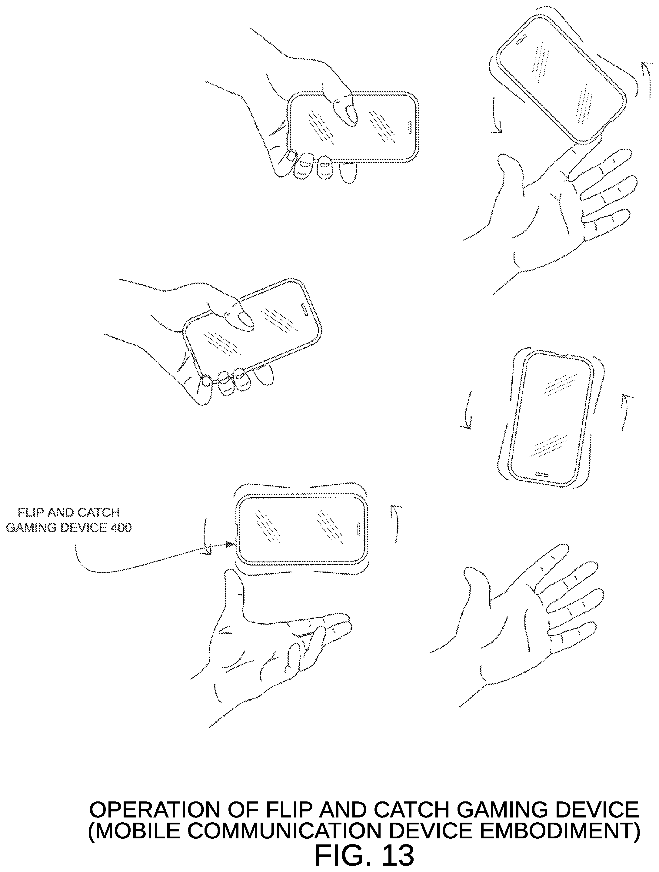 Patent US12377344 Figure 10 – Handheld flip and catch gaming device