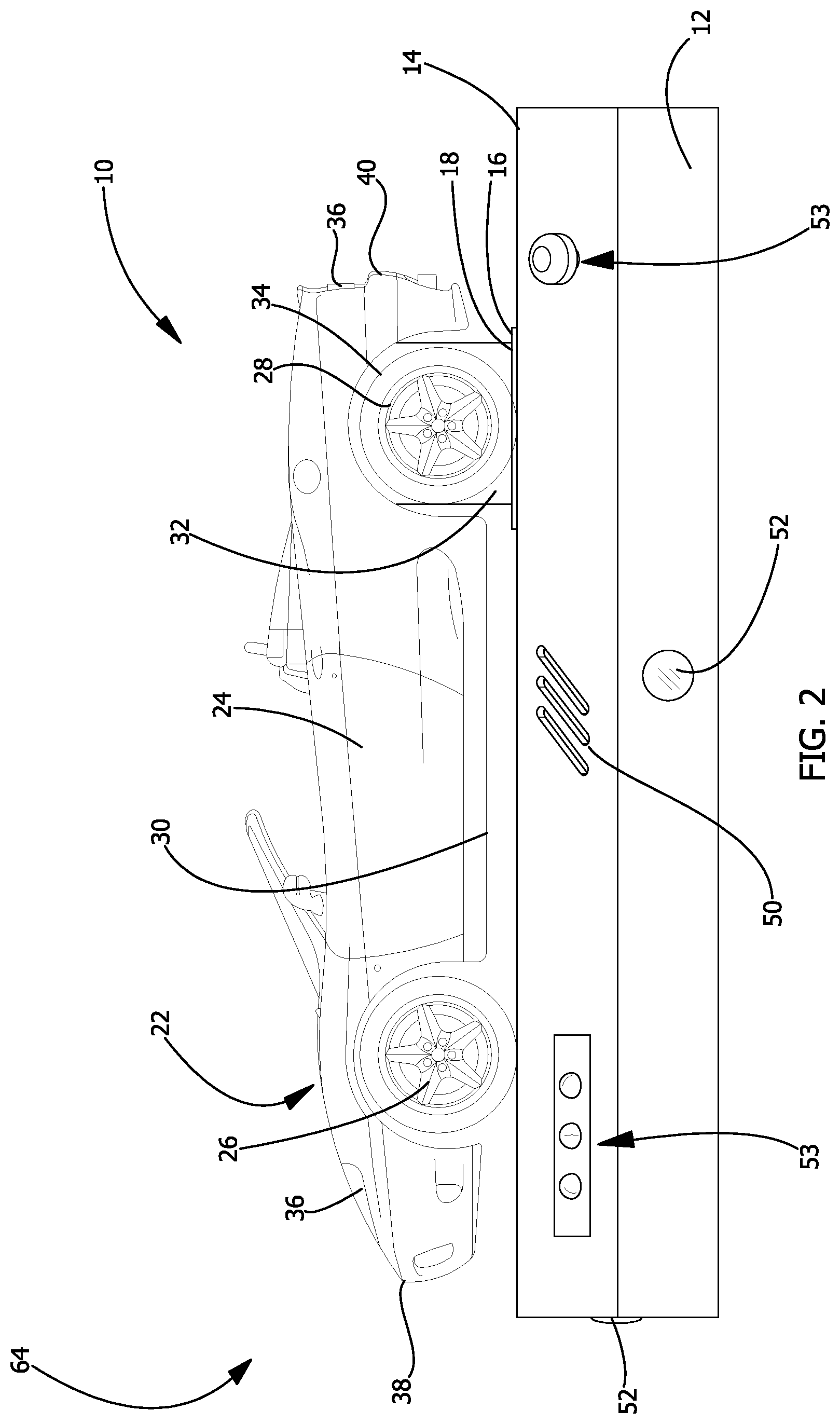 Patent US12377360 Figure 2 – Toy vehicle with a burnout function