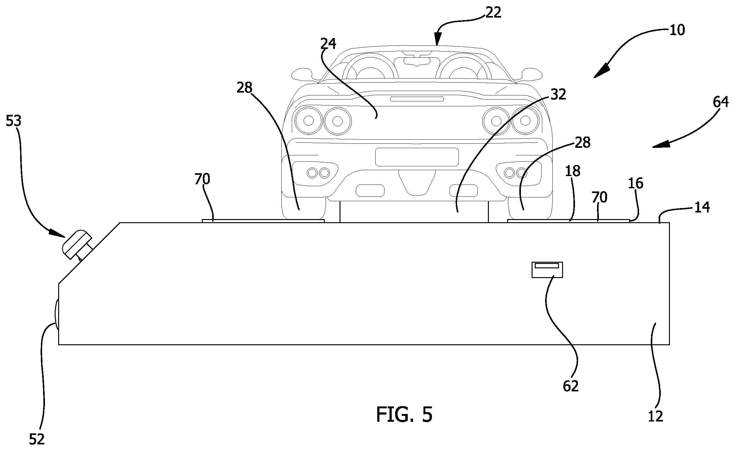 Patent US12377360 Figure 5 – Toy vehicle with a burnout function
