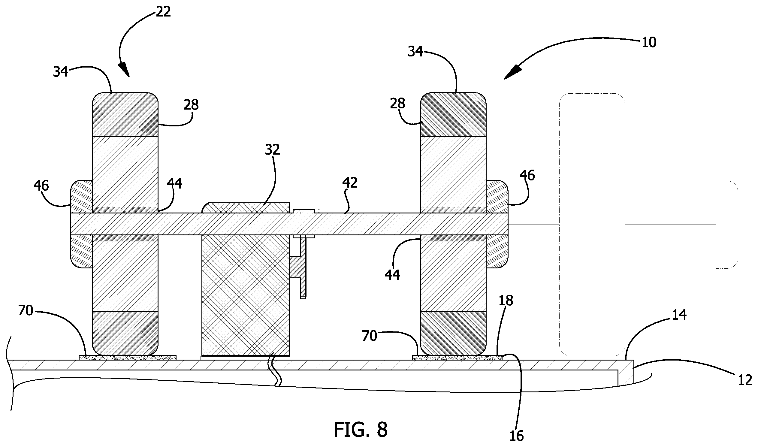 Patent US12377360 Figure 8 – Toy vehicle with a burnout function