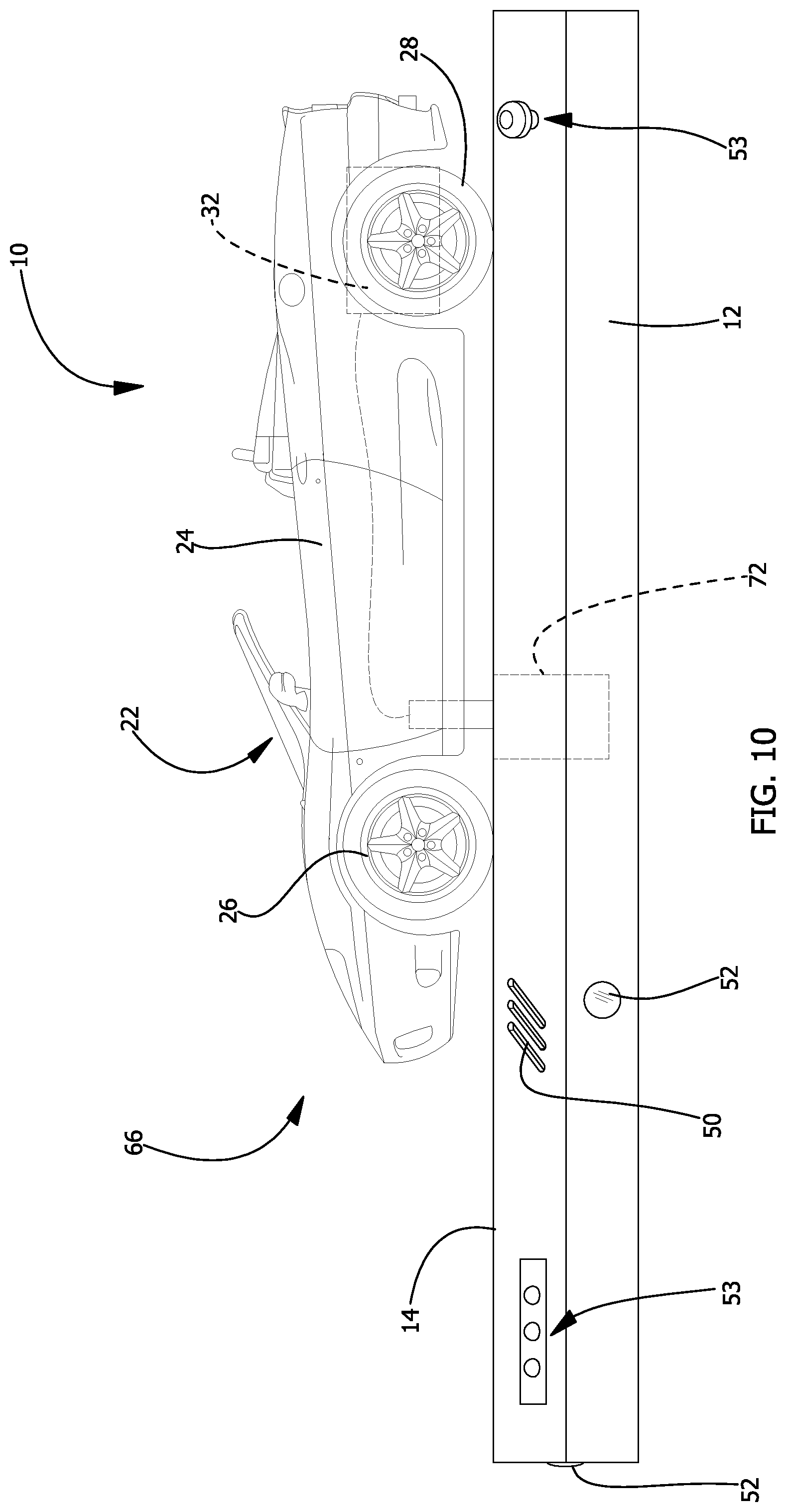 Patent US12377360 Figure 10 – Toy vehicle with a burnout function