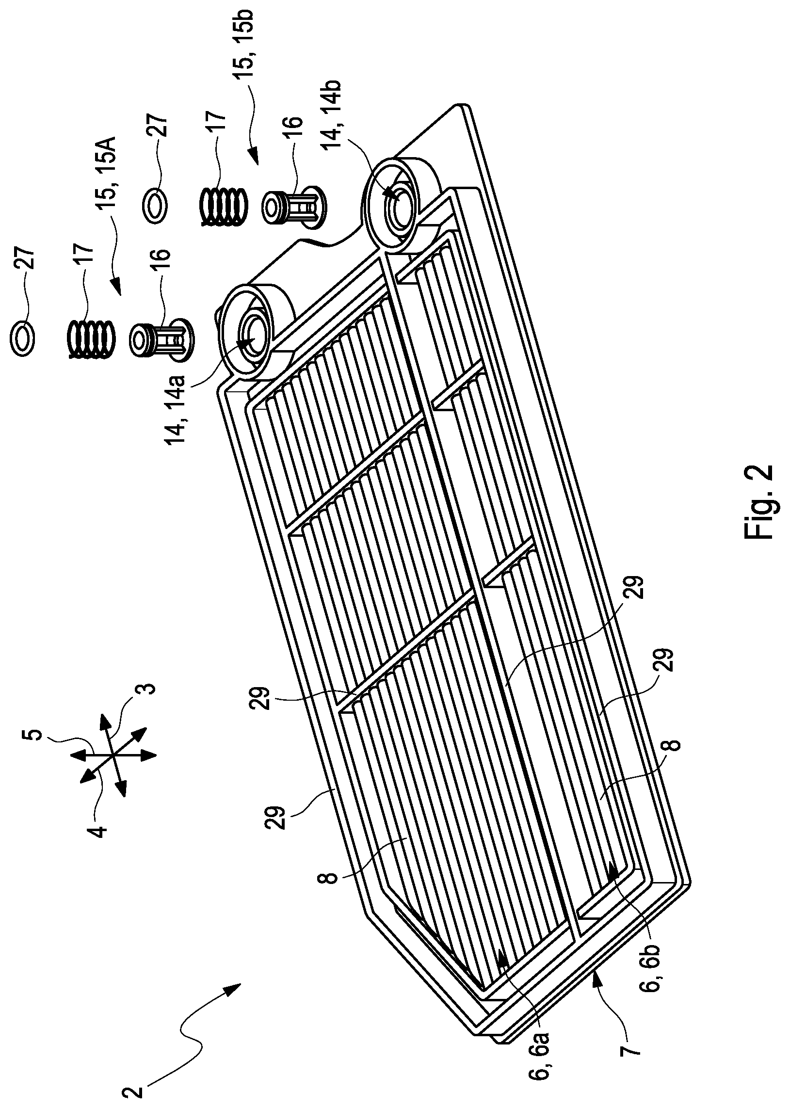 Patent US12377370 Figure 2 – Filter device for filtering a fluid