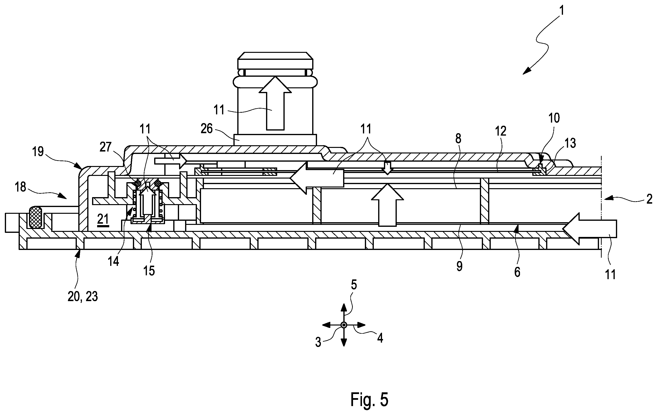 Patent US12377370 Figure 5 – Filter device for filtering a fluid
