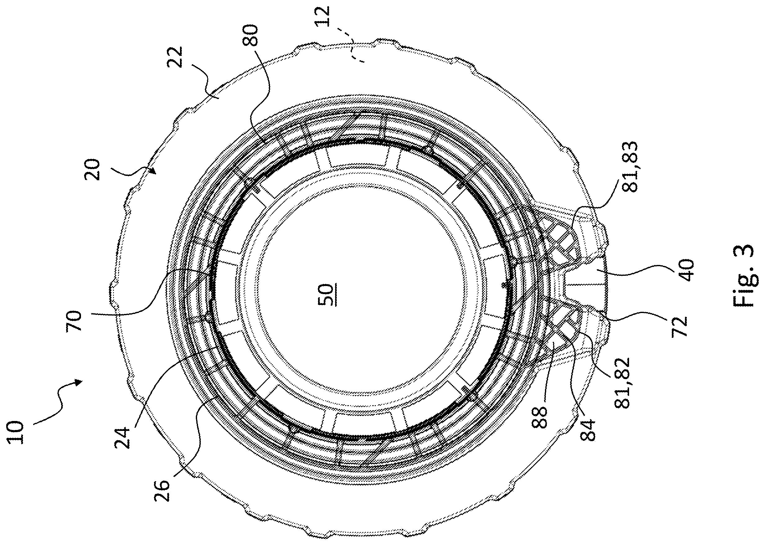 Patent US12377379 Figure 3 – Filter element, housing for a filter system, and filter system comprising a filter element and a housing