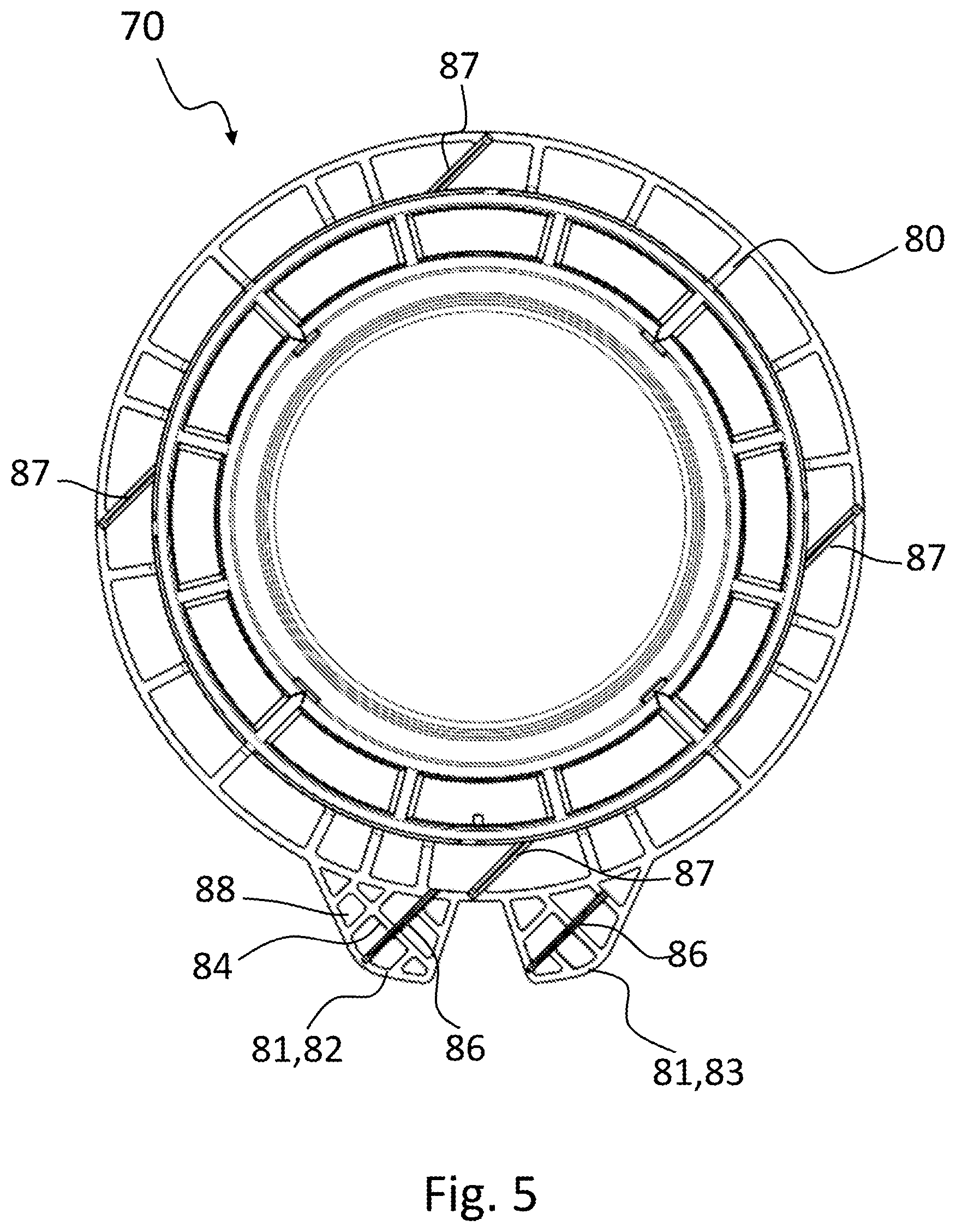 Patent US12377379 Figure 5 – Filter element, housing for a filter system, and filter system comprising a filter element and a housing