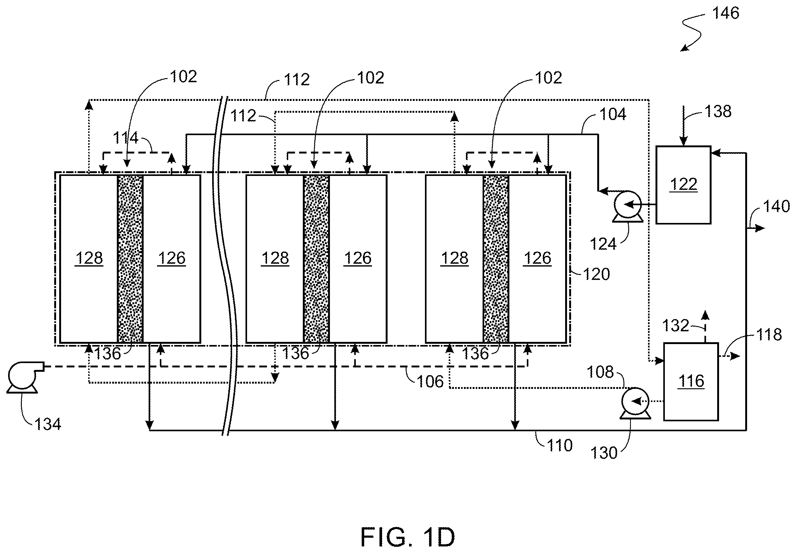 Patent US12377386 Figure 4 – Multi-stage direct contact membrane distillation system and process