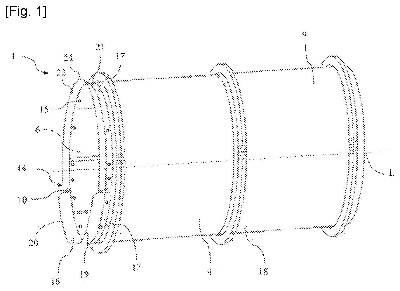 Patent US12377398 Figure 1 – Process for installing a section of packing in a casing