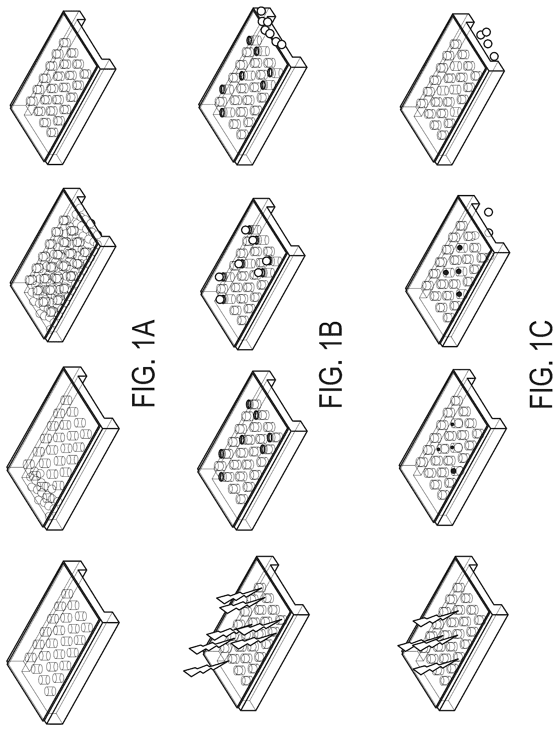 Patent US12377415 Figure 1 – Photoactivated selective release (PHASR) of droplets from microwell arrays