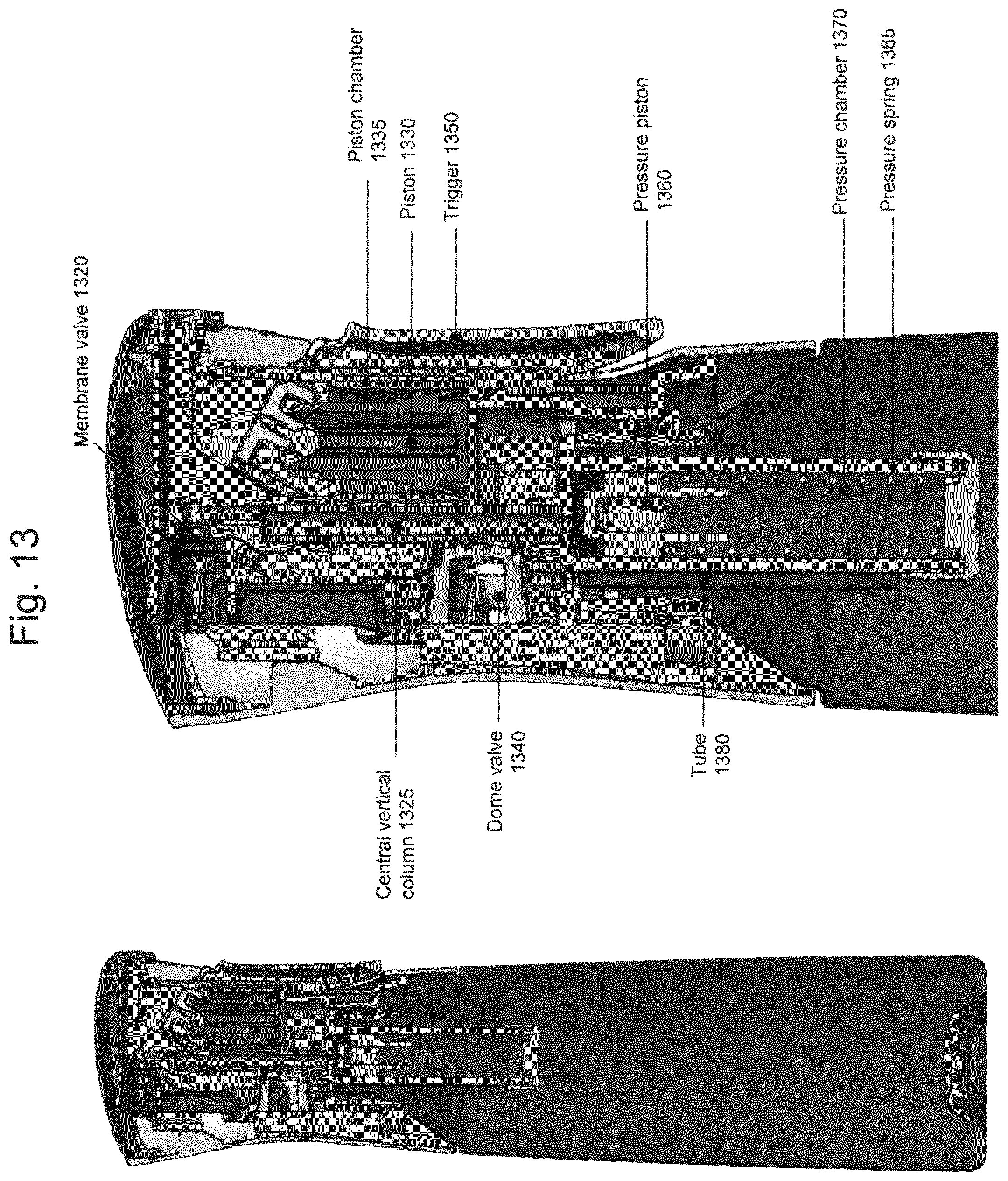 Patent US12377425 Figure 13 – Sprayer device with aerosol functionality—Flairosol