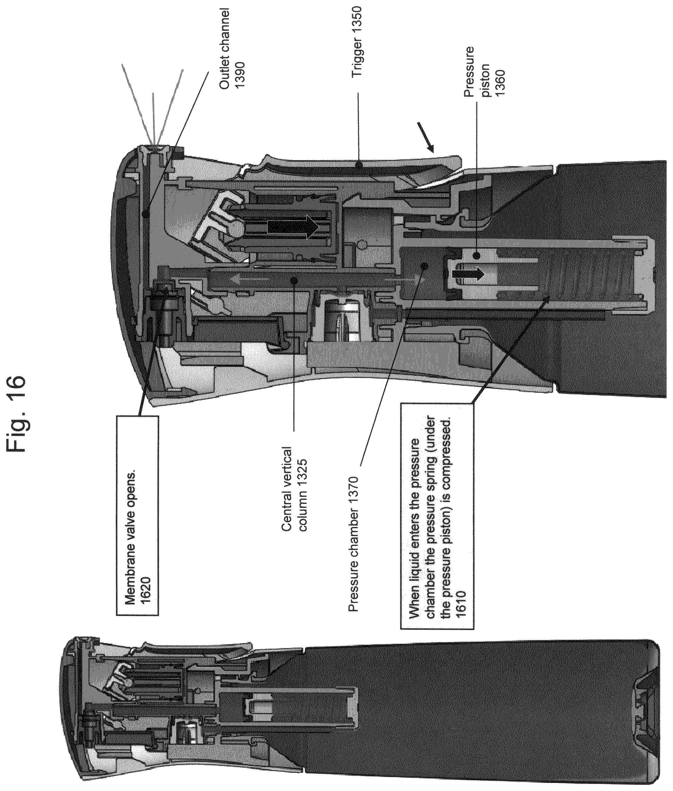 Patent US12377425 Figure 16 – Sprayer device with aerosol functionality—Flairosol