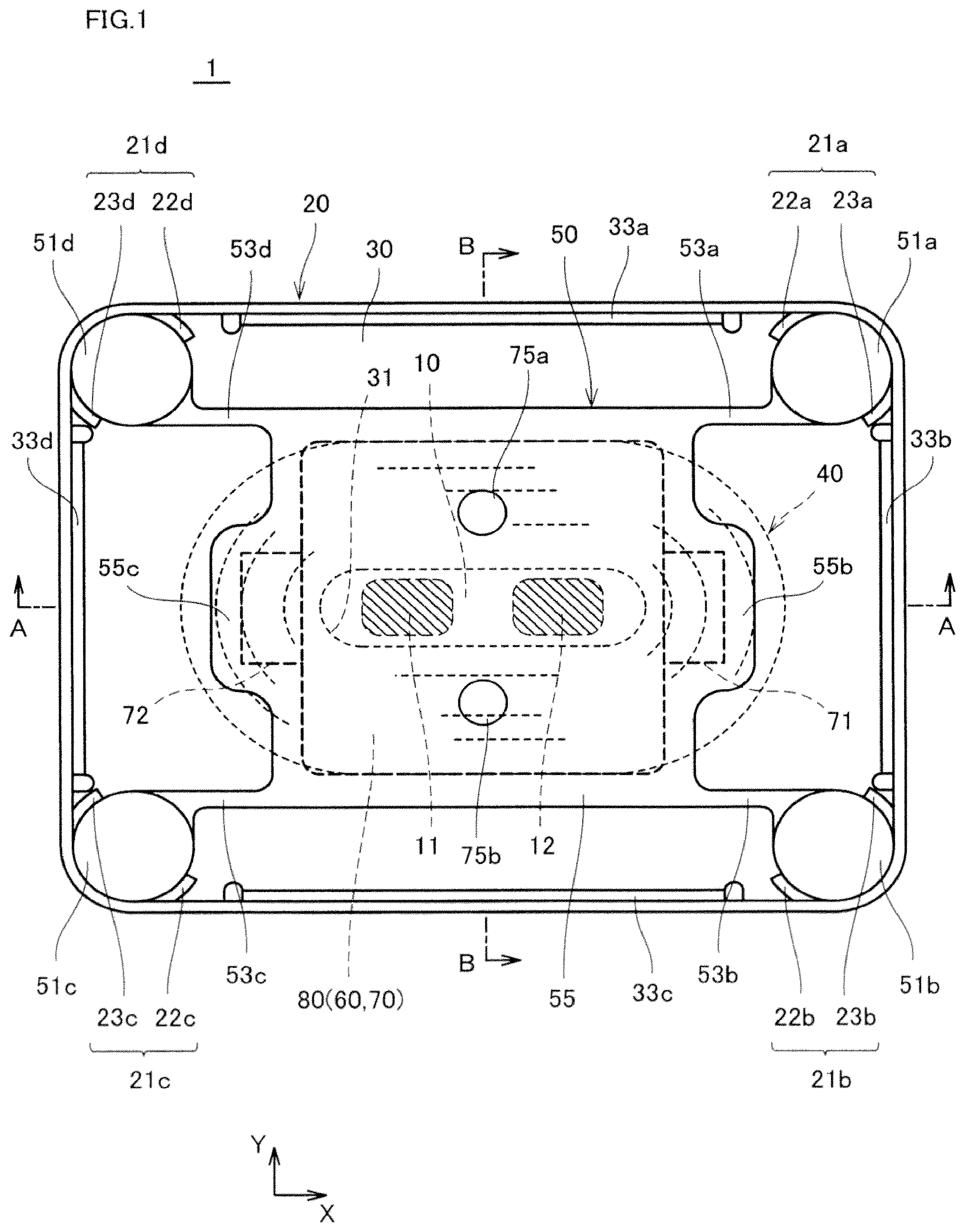 Patent US12377442 Figure 1 – Vibration generator moving vibrator by magnetic field generated by coil and vibrator-mounted holder used in vibration-generator