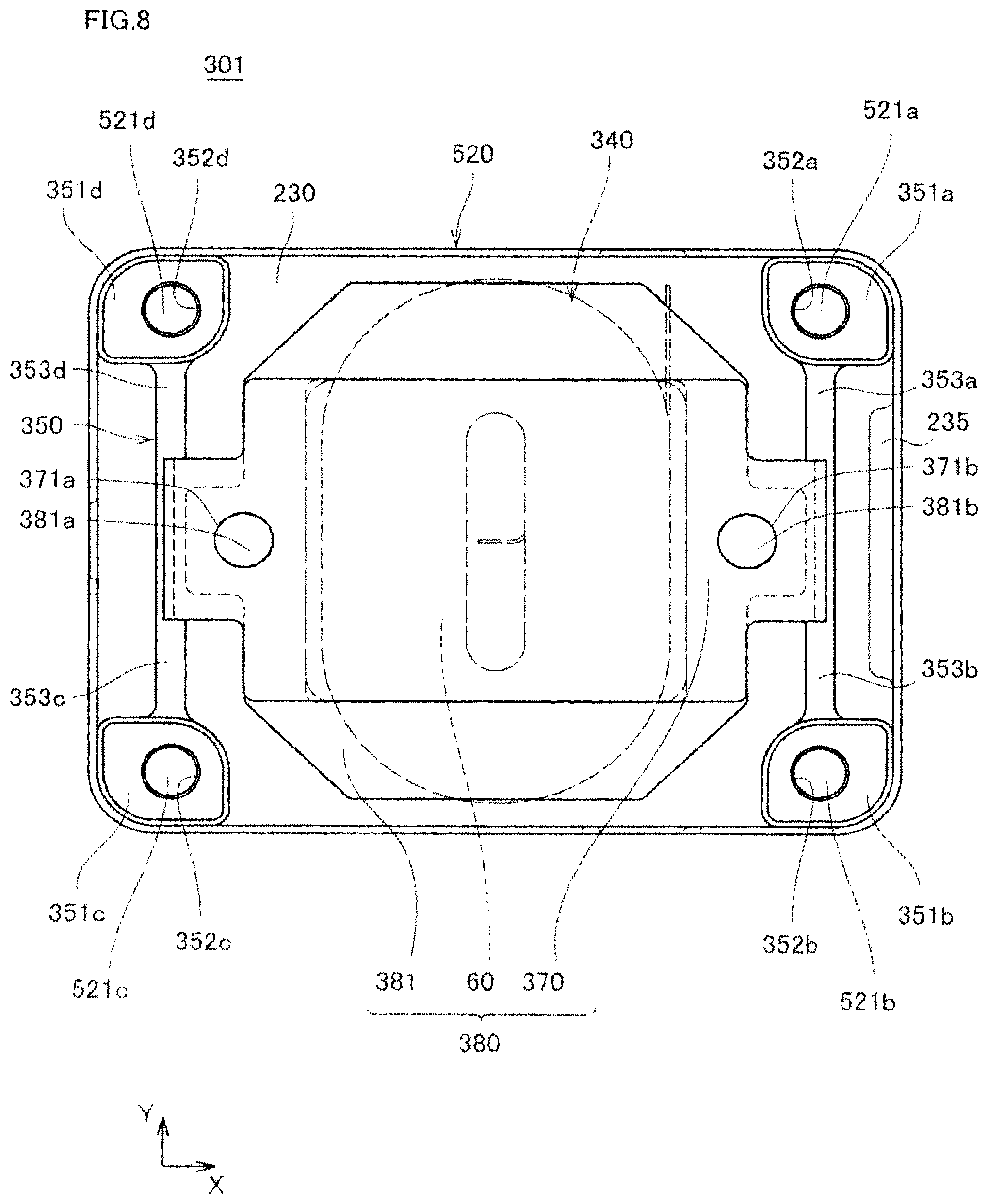Patent US12377442 Figure 8 – Vibration generator moving vibrator by magnetic field generated by coil and vibrator-mounted holder used in vibration-generator
