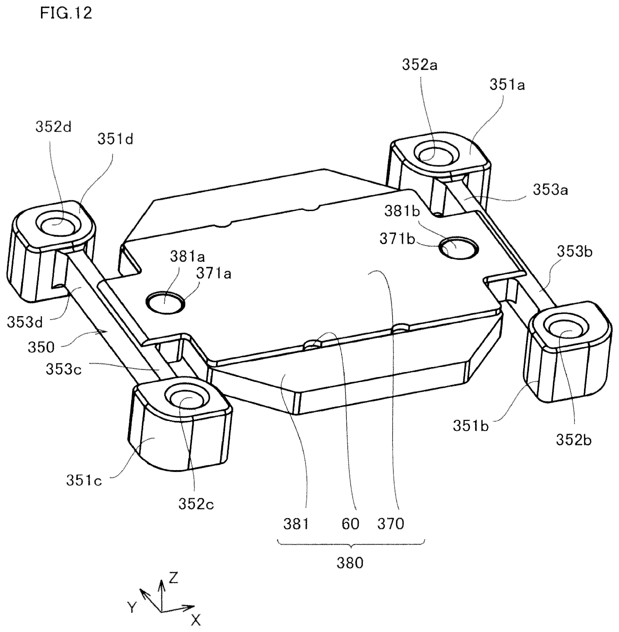 Patent US12377442 Figure 12 – Vibration generator moving vibrator by magnetic field generated by coil and vibrator-mounted holder used in vibration-generator