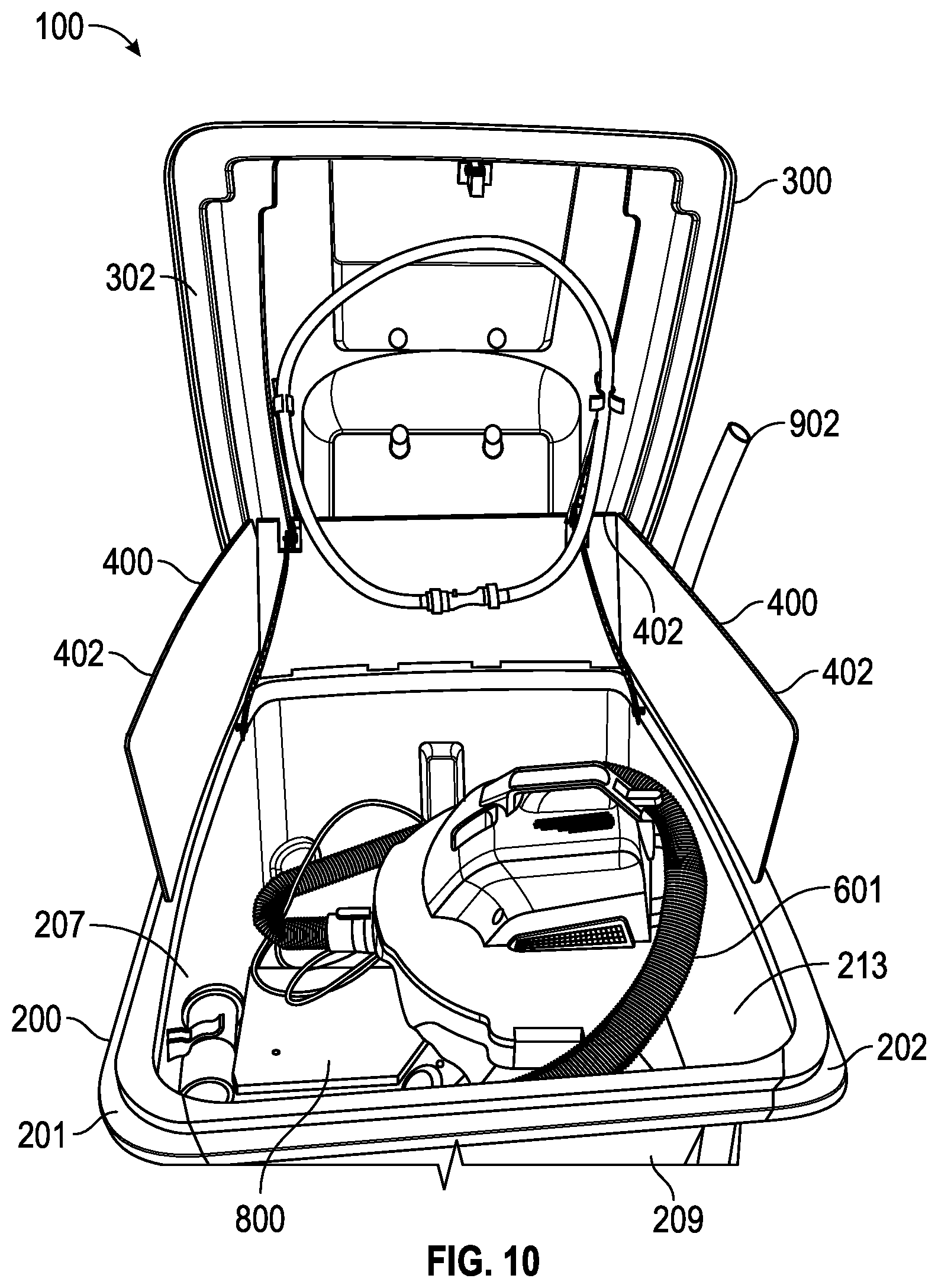 Patent US12377446 Figure 10 – Pool filter cleaning system and related method