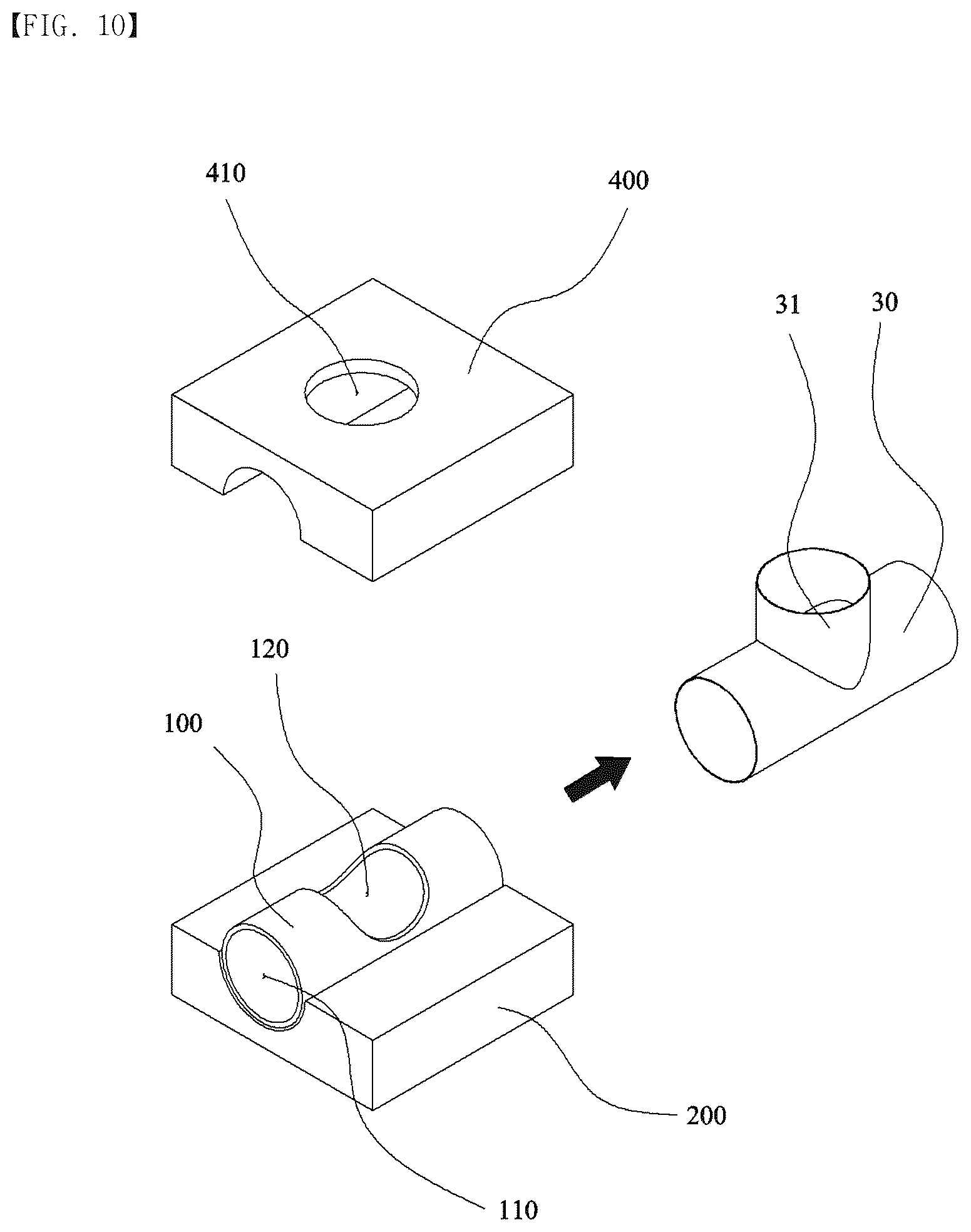 Patent US12377456 Figure 10 – Tee type connector pipe manufacturing method