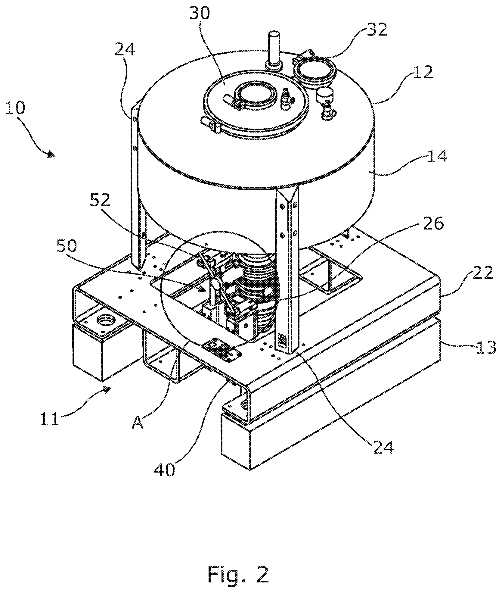 Patent US12377468 Figure 2 – Coupling system for an additive manufacturing process