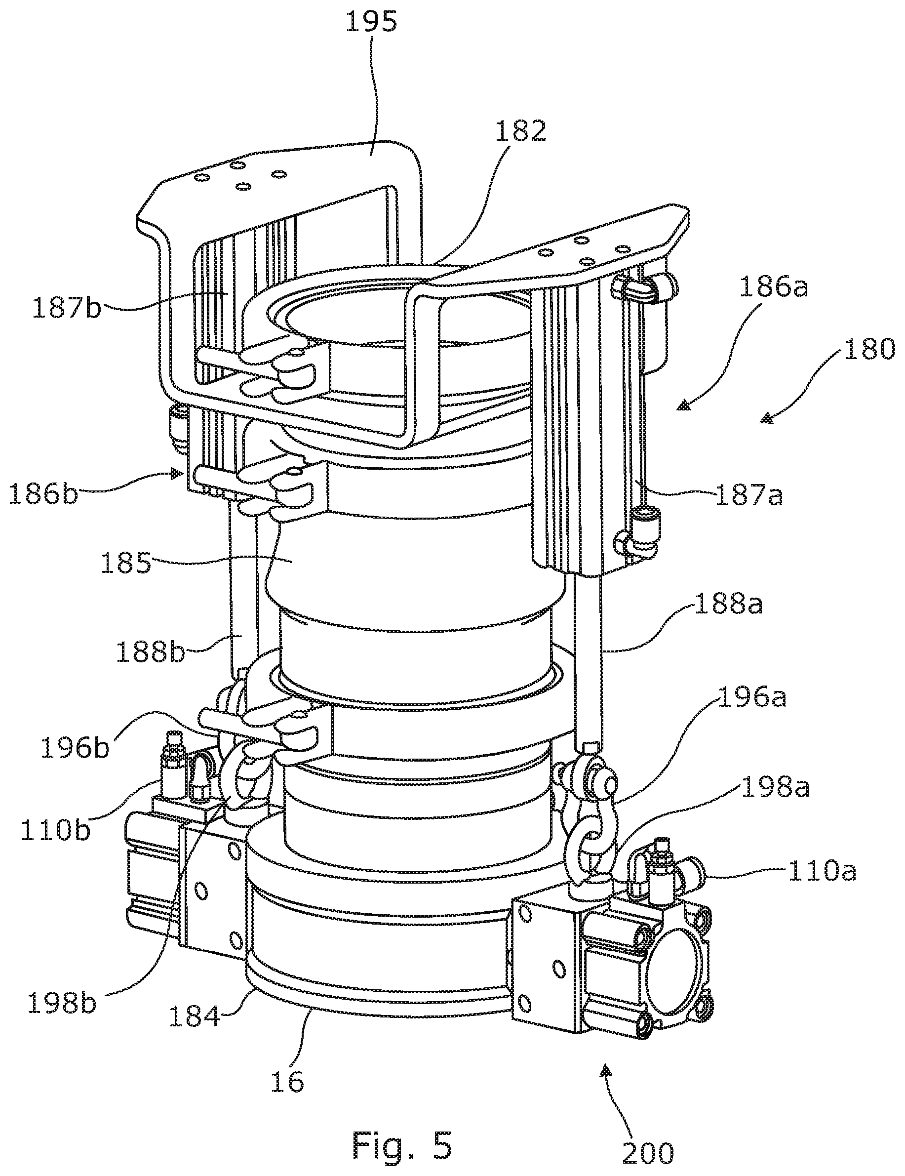 Patent US12377468 Figure 5 – Coupling system for an additive manufacturing process