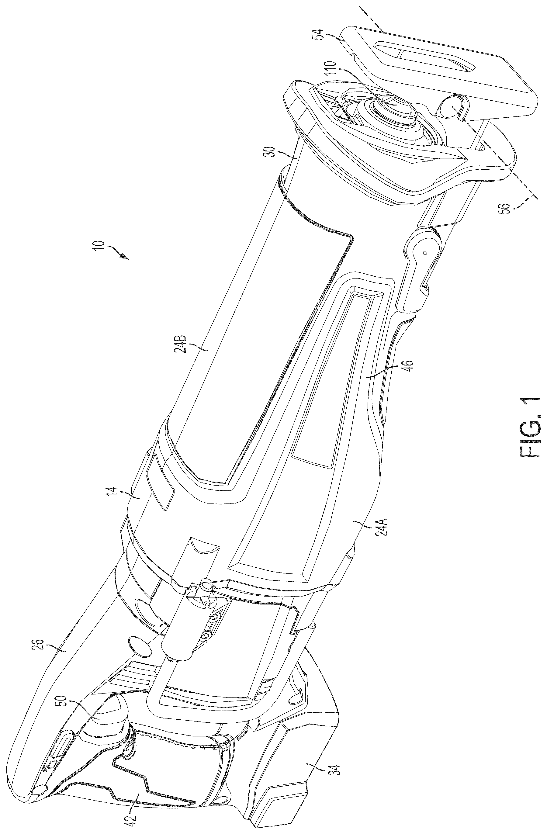 Patent US12377479 Figure 1 – Reciprocating saw