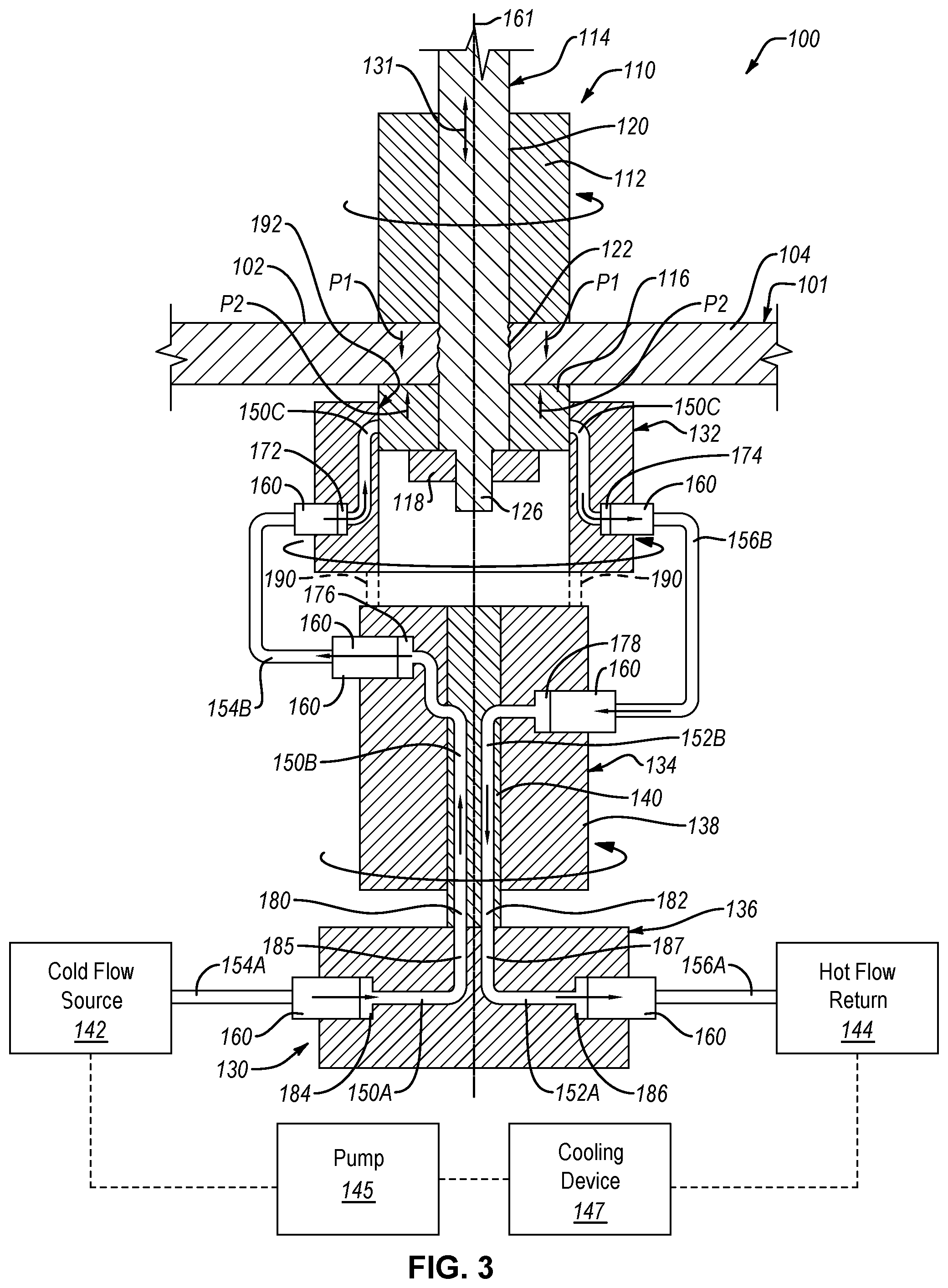 Patent US12377490 Figure 2 – Heat exchanger for friction stir welding apparatus and associated system and method