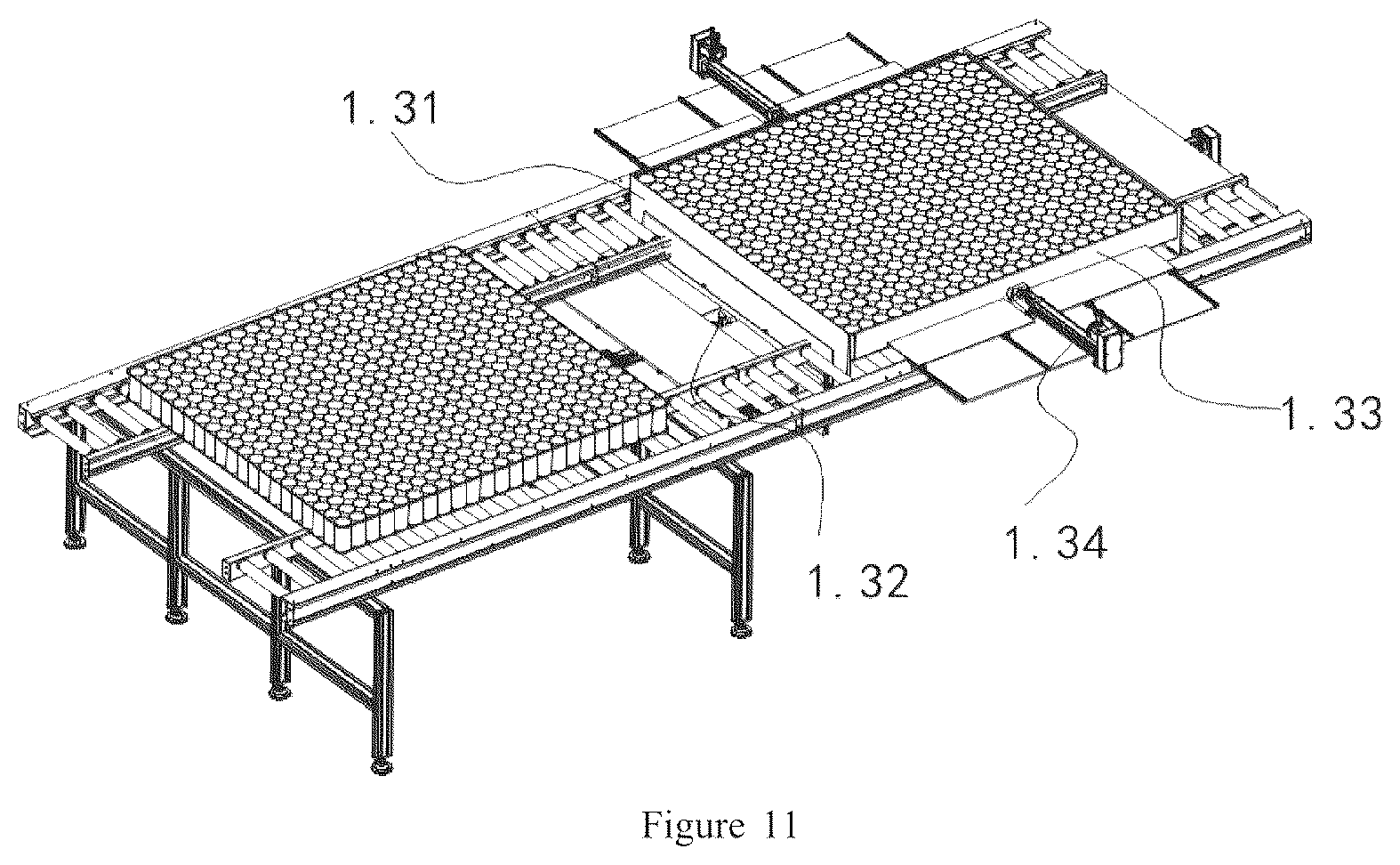 Patent US12377502 Figure 11 – Automatic assembly line for mattress spring