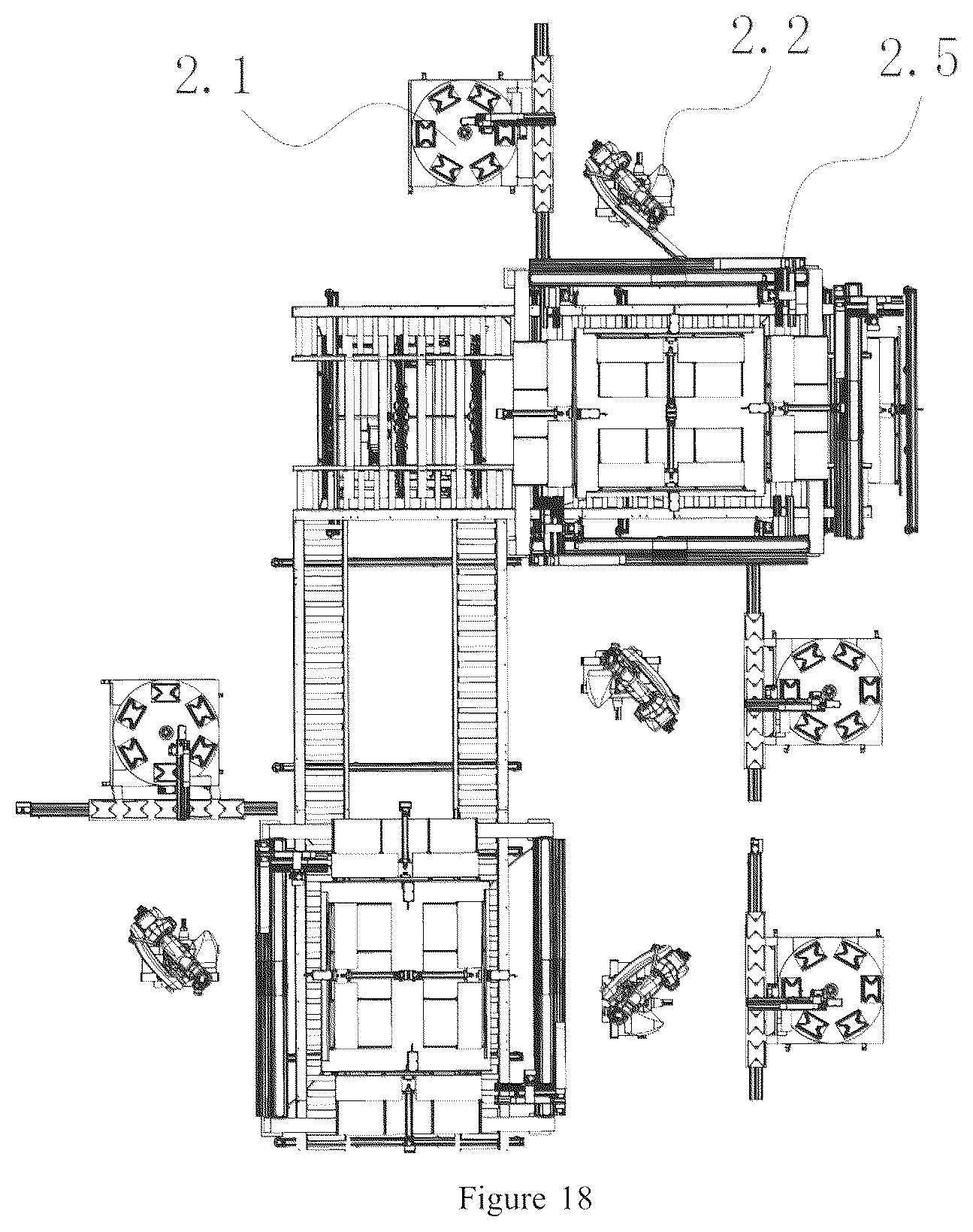 Patent US12377502 Figure 18 – Automatic assembly line for mattress spring