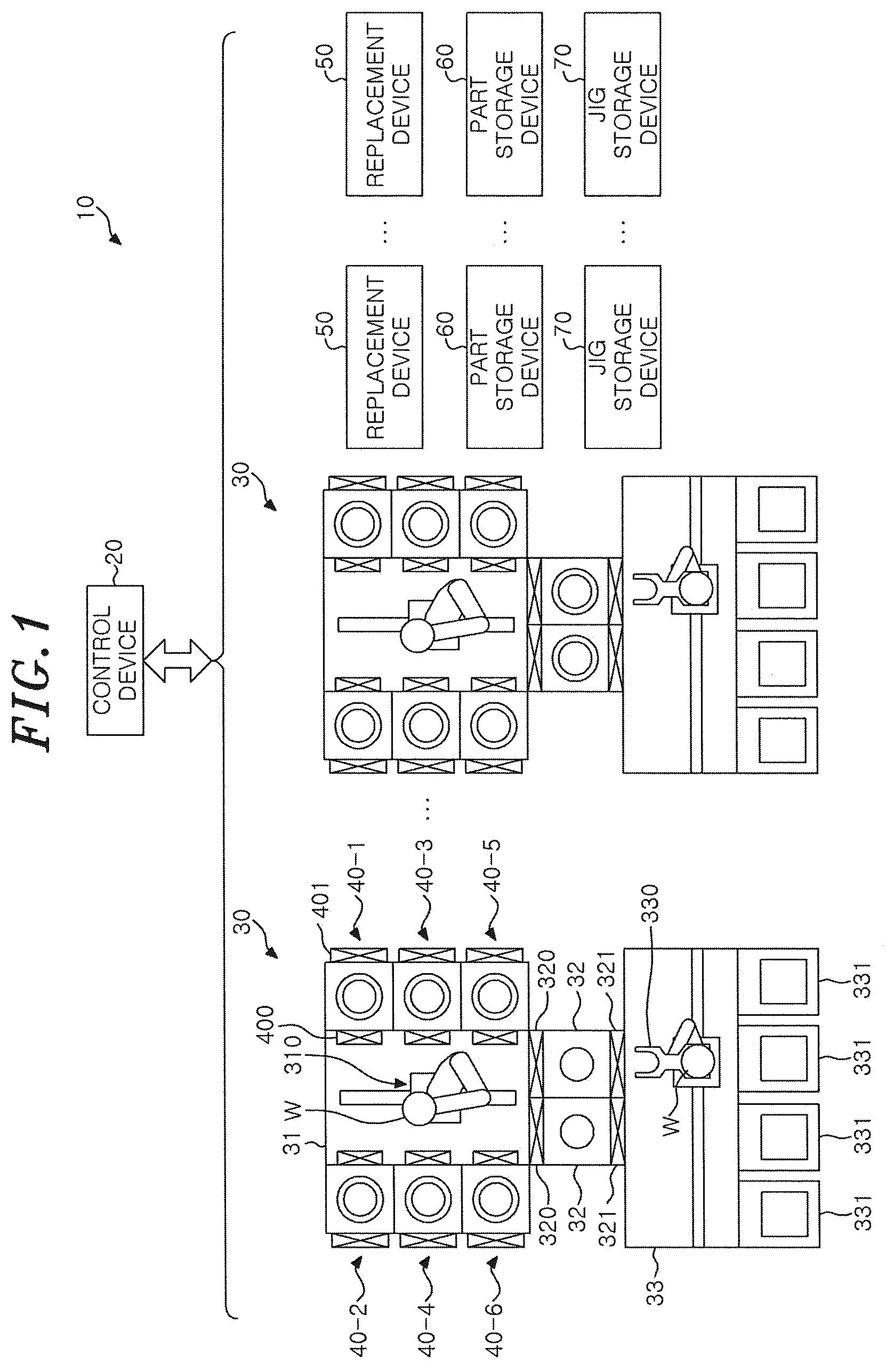 Patent US12377503 Figure 1 – Part replacement system and part replacement device