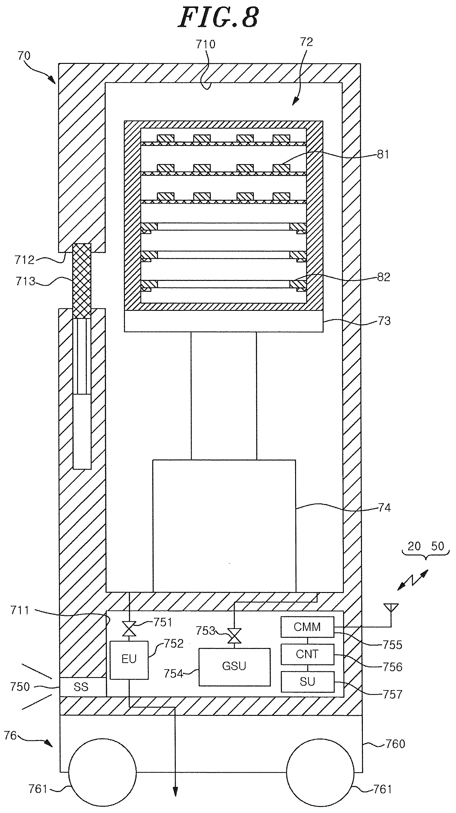 Patent US12377503 Figure 8 – Part replacement system and part replacement device
