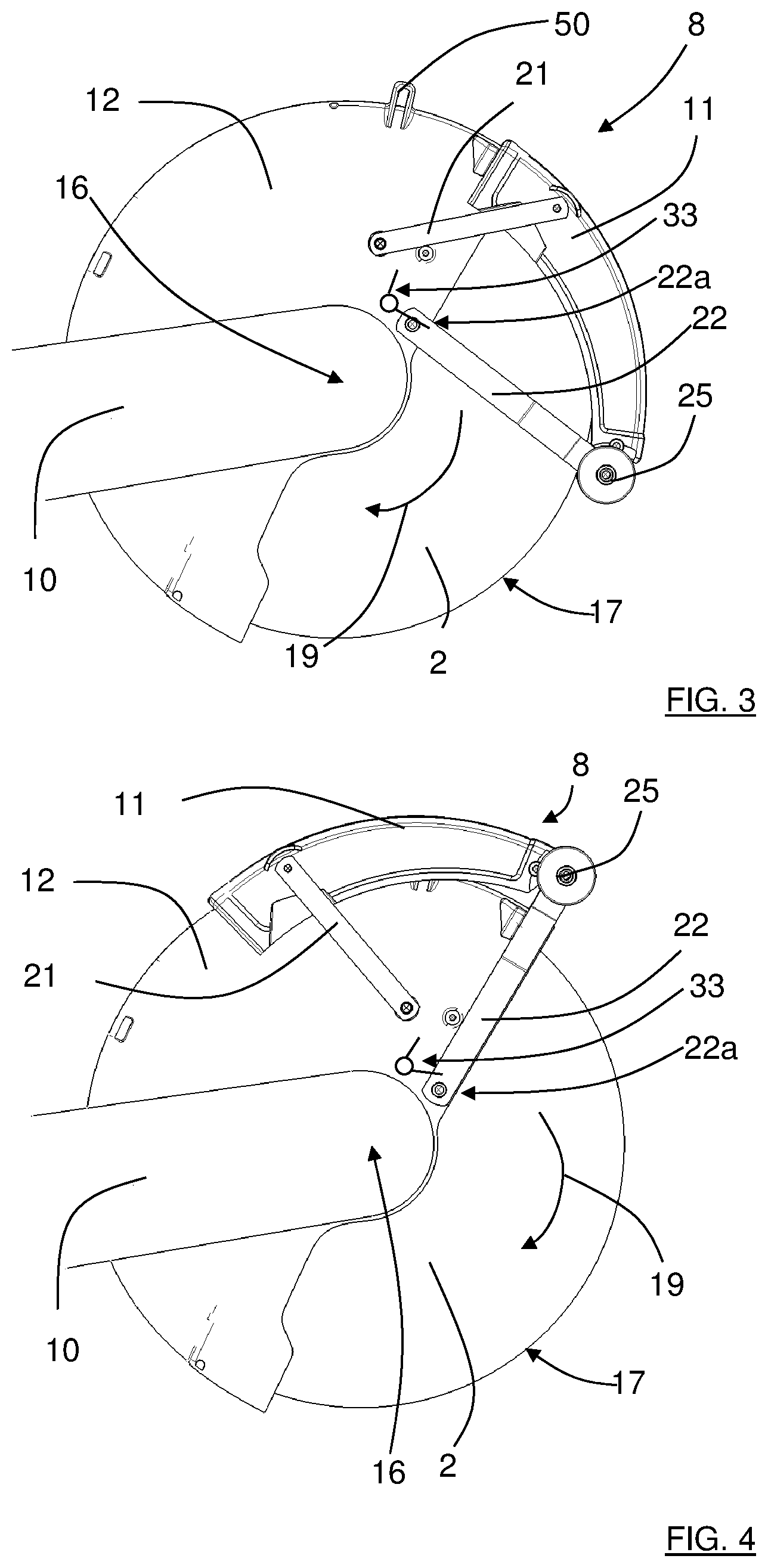 Patent US12377504 Figure 2 – Protection arrangement for a power tool