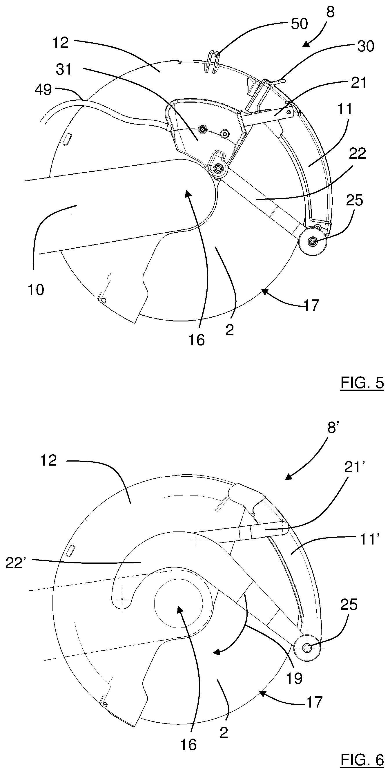 Patent US12377504 Figure 3 – Protection arrangement for a power tool