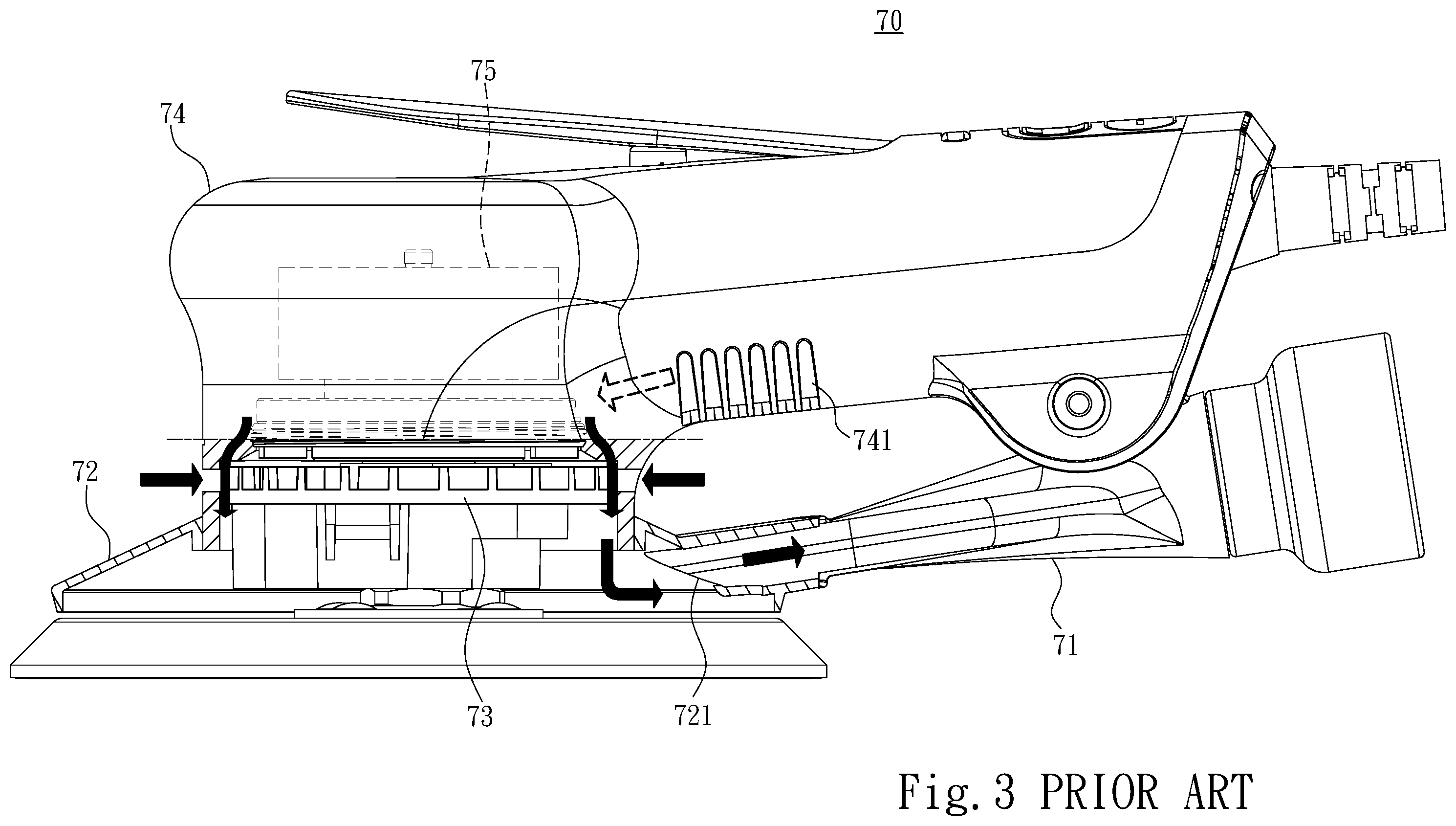 Patent US12377513 Figure 3 – Electric tool grinding machine and casing thereof