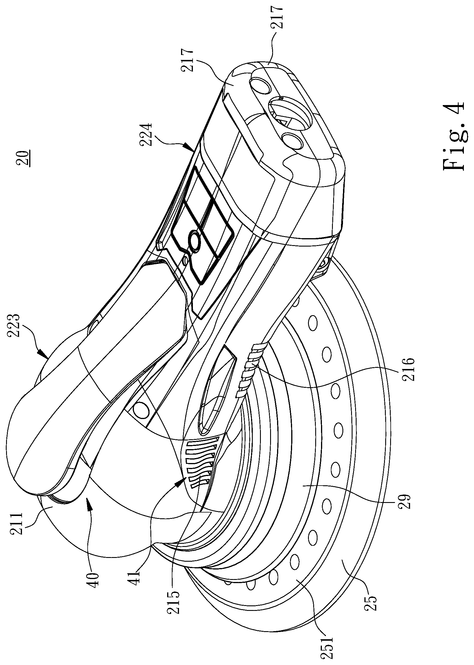Patent US12377513 Figure 4 – Electric tool grinding machine and casing thereof