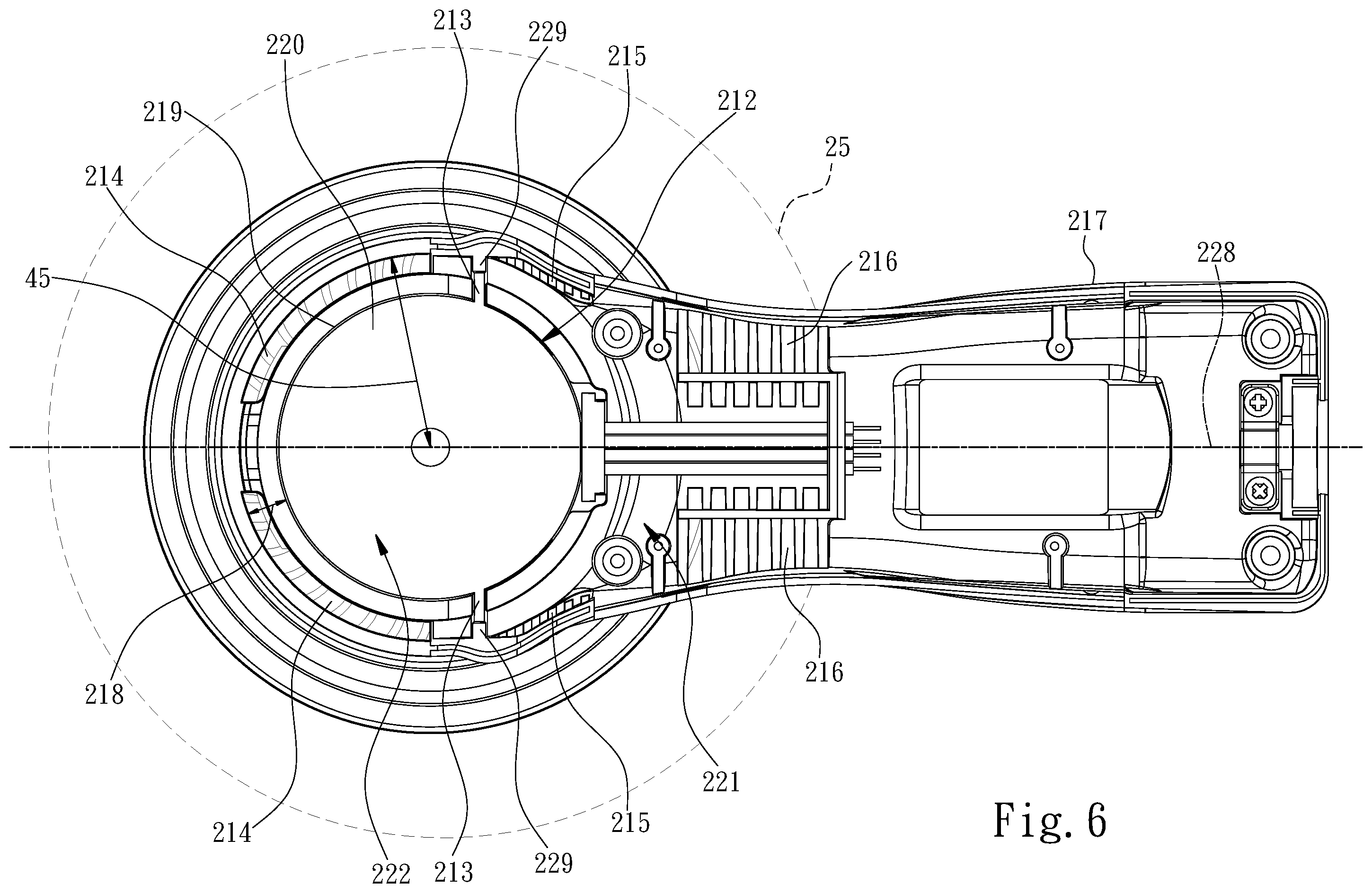 Patent US12377513 Figure 6 – Electric tool grinding machine and casing thereof