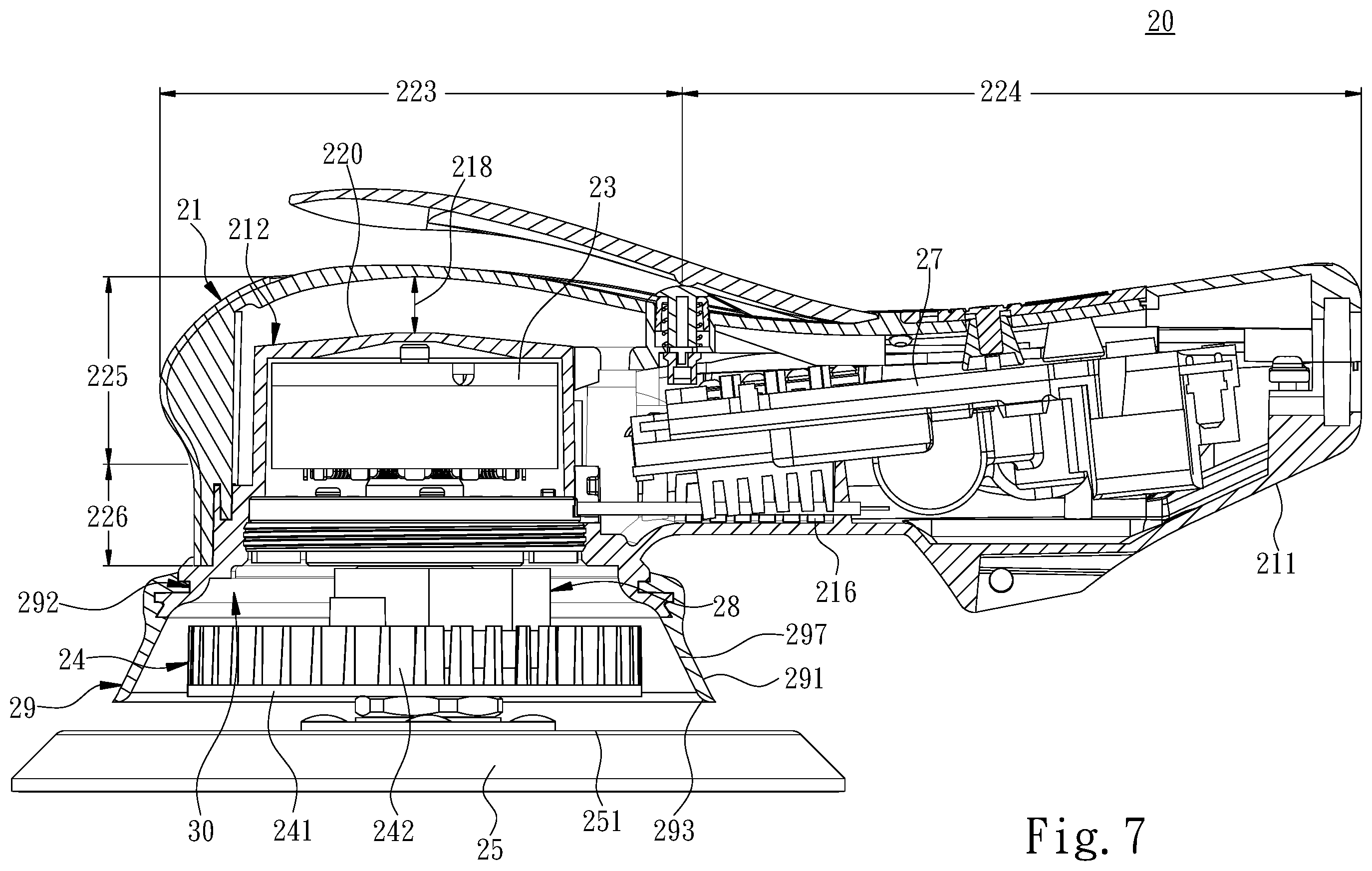 Patent US12377513 Figure 7 – Electric tool grinding machine and casing thereof