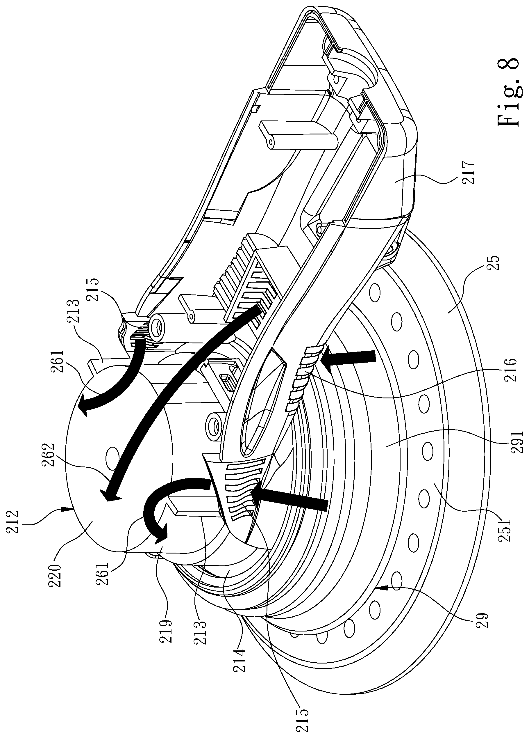 Patent US12377513 Figure 8 – Electric tool grinding machine and casing thereof