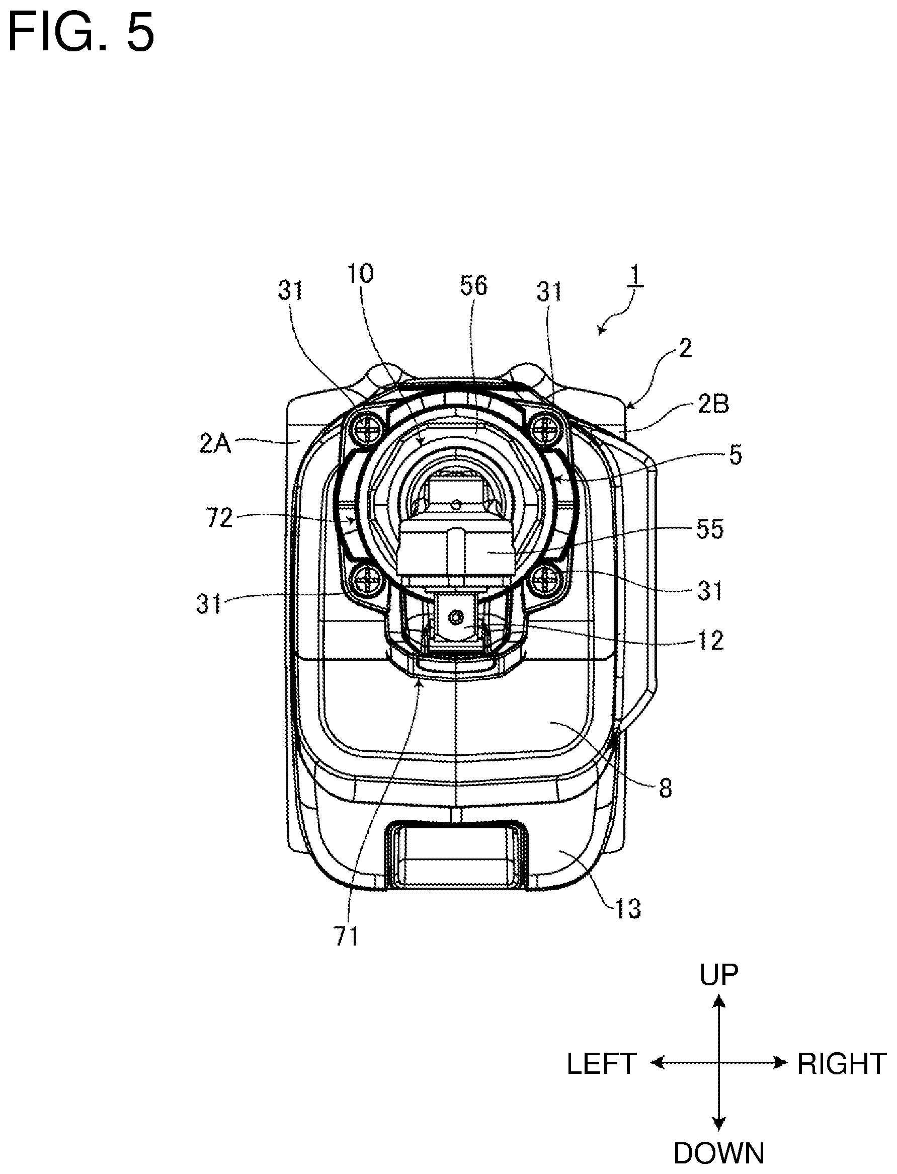 Patent US12377524 Figure 5 – Electric work machine with flat-shaped substrate for accommodating light emitter