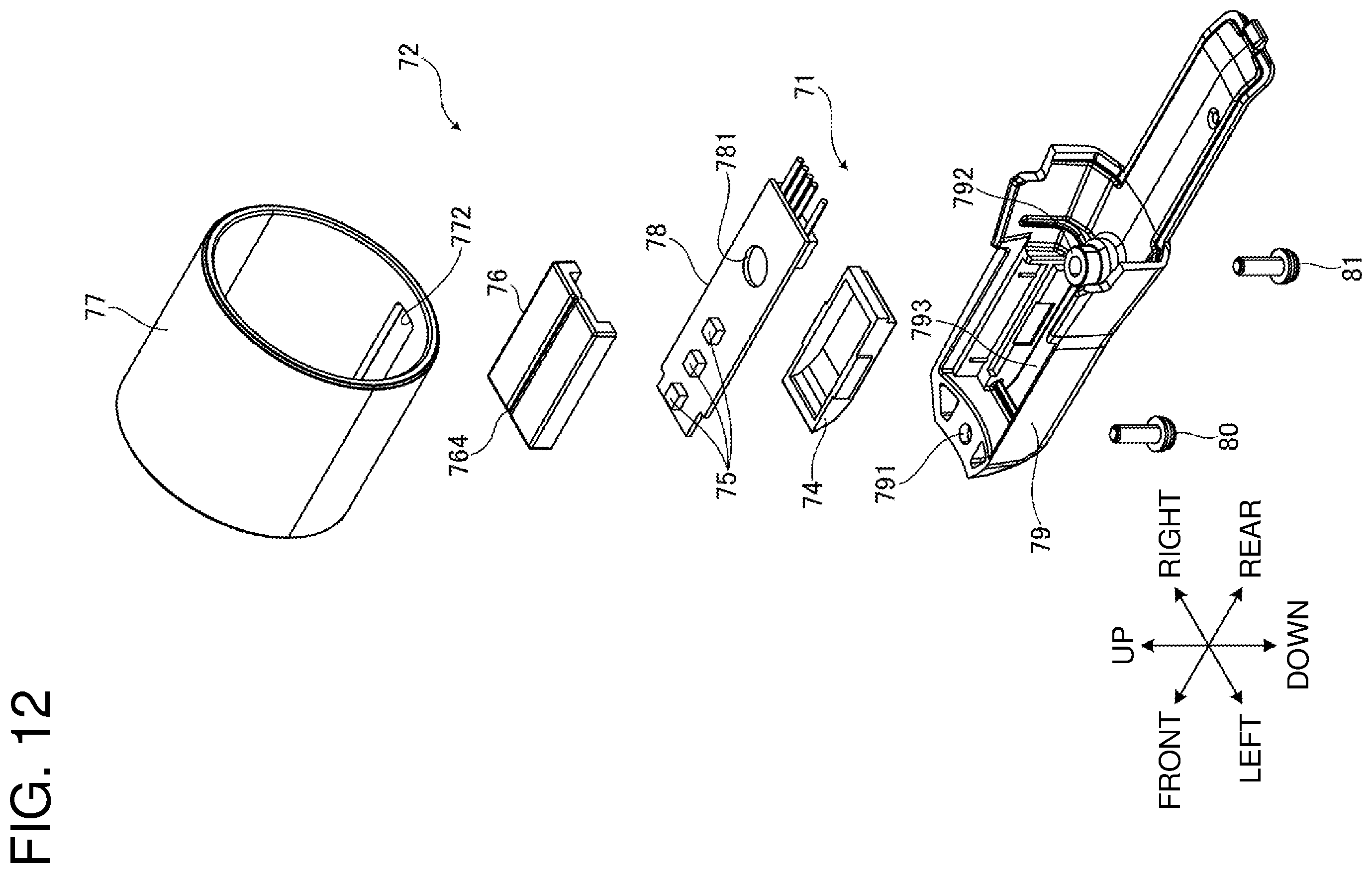 Patent US12377524 Figure 12 – Electric work machine with flat-shaped substrate for accommodating light emitter