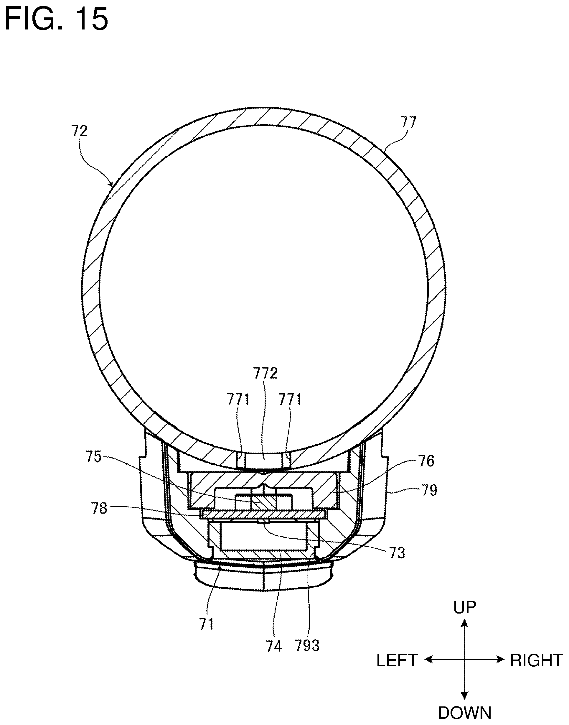 Patent US12377524 Figure 15 – Electric work machine with flat-shaped substrate for accommodating light emitter