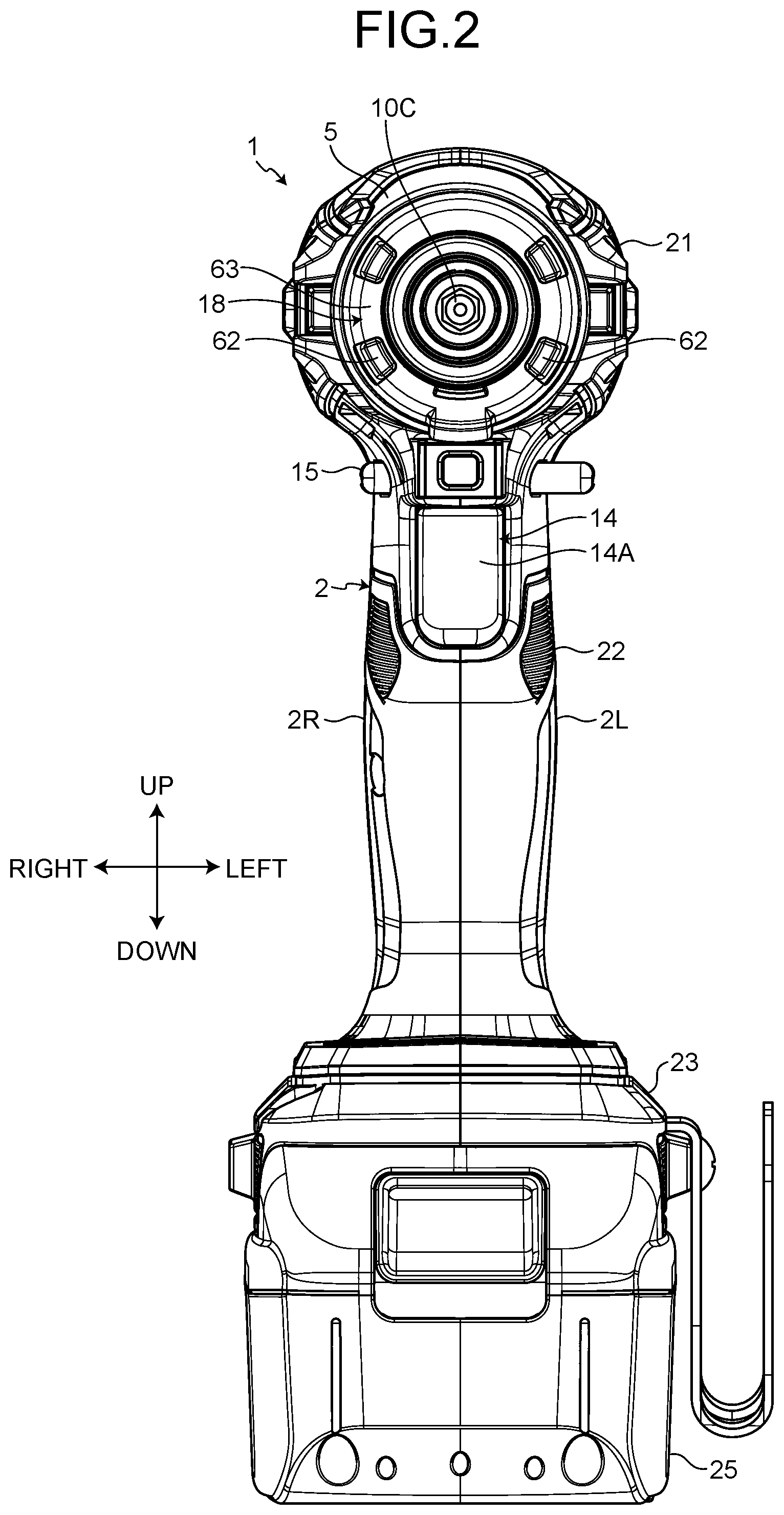 Patent US12377525 Figure 2 – Impact tool