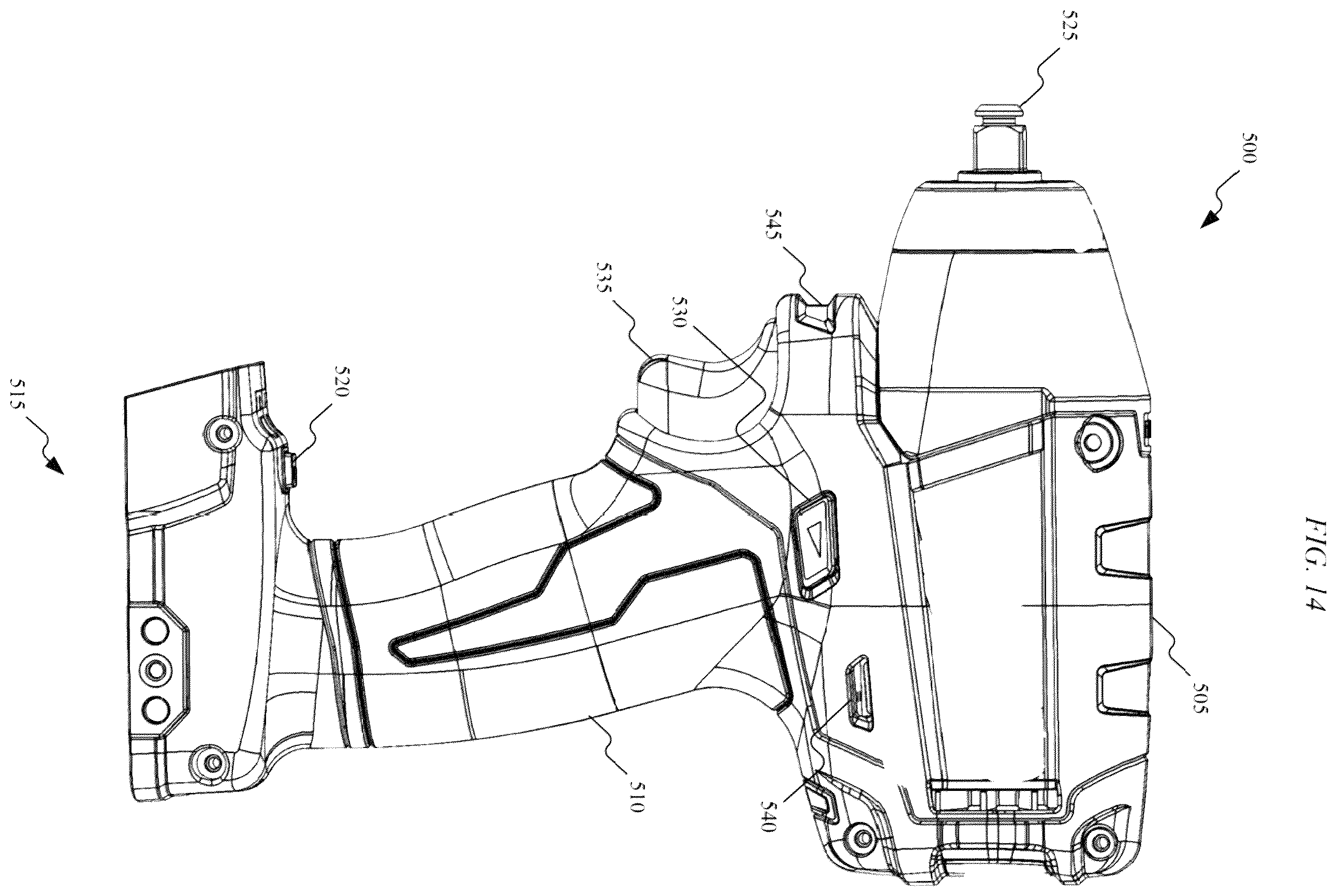 Patent US12377529 Figure 14 – High-power cordless, hand-held power tool including a brushless direct current motor