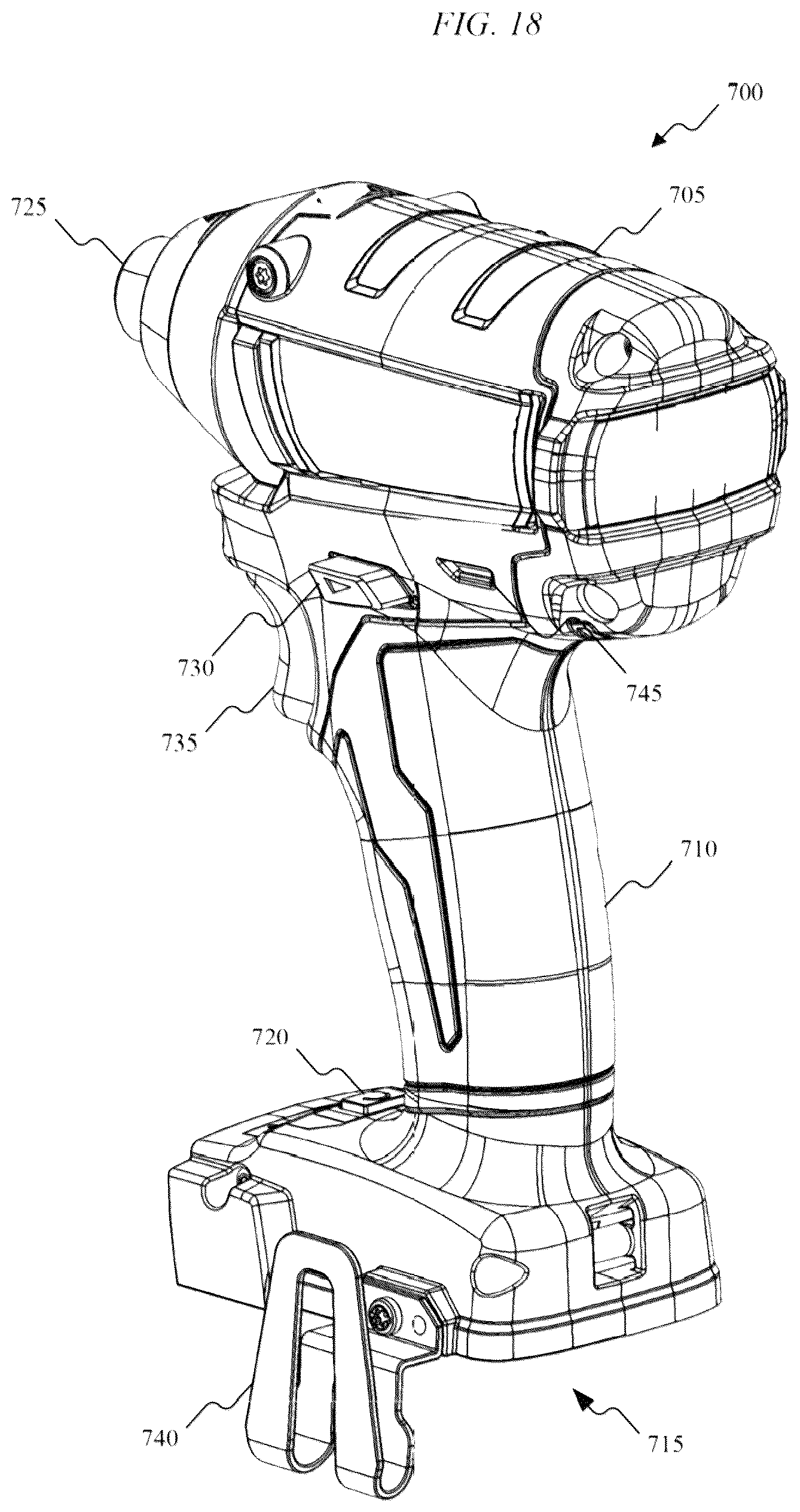 Patent US12377529 Figure 18 – High-power cordless, hand-held power tool including a brushless direct current motor