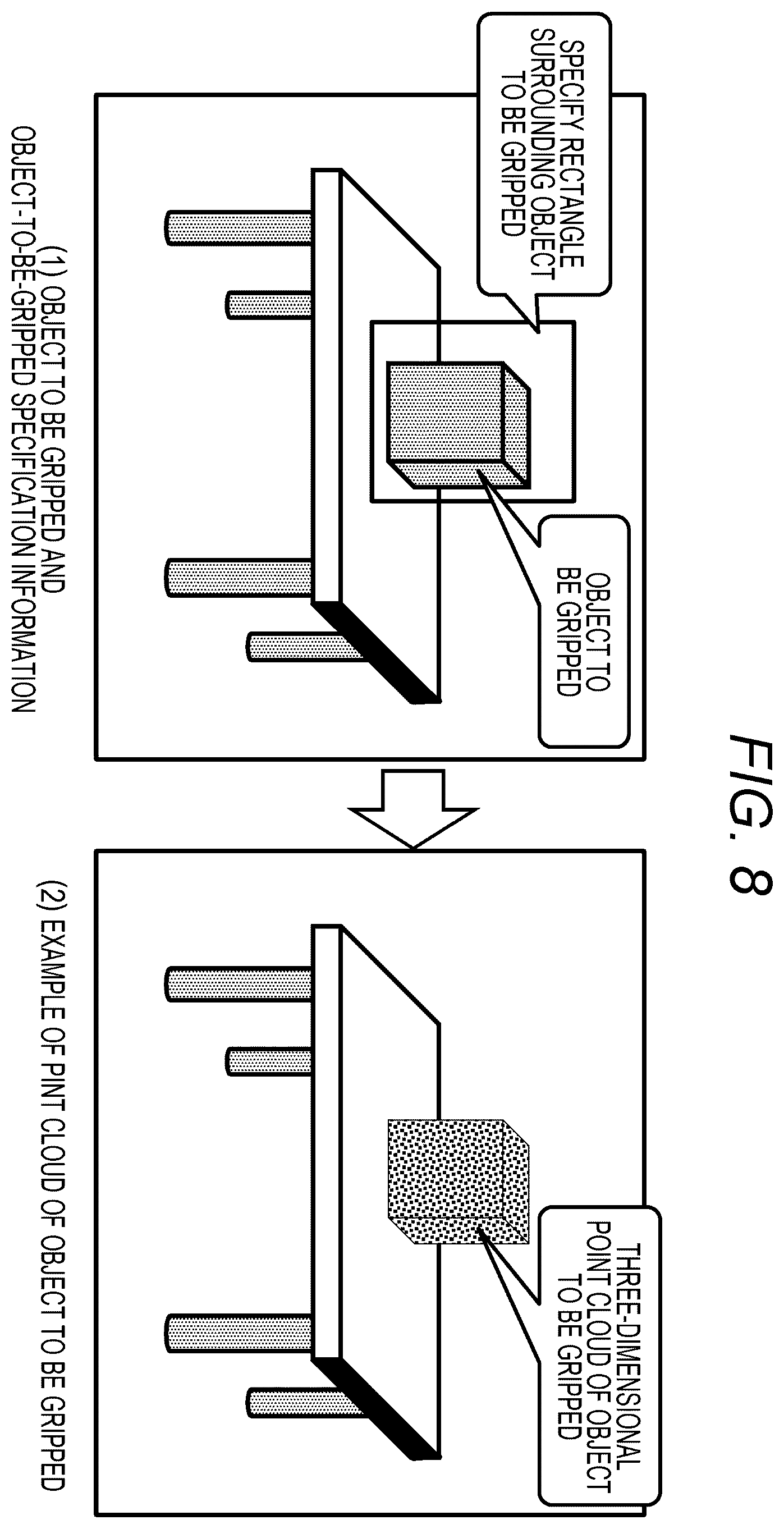 Patent US12377535 Figure 8 – Robot control apparatus, robot control method, and program
