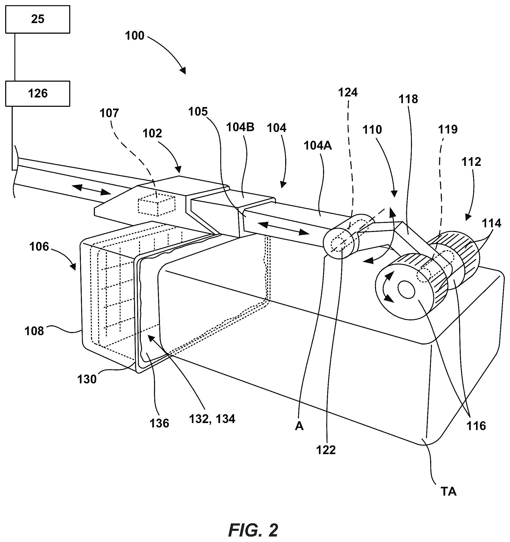 Patent US12377557 Figure 2 – Robotic article handling end effector with capture device having a compliant material