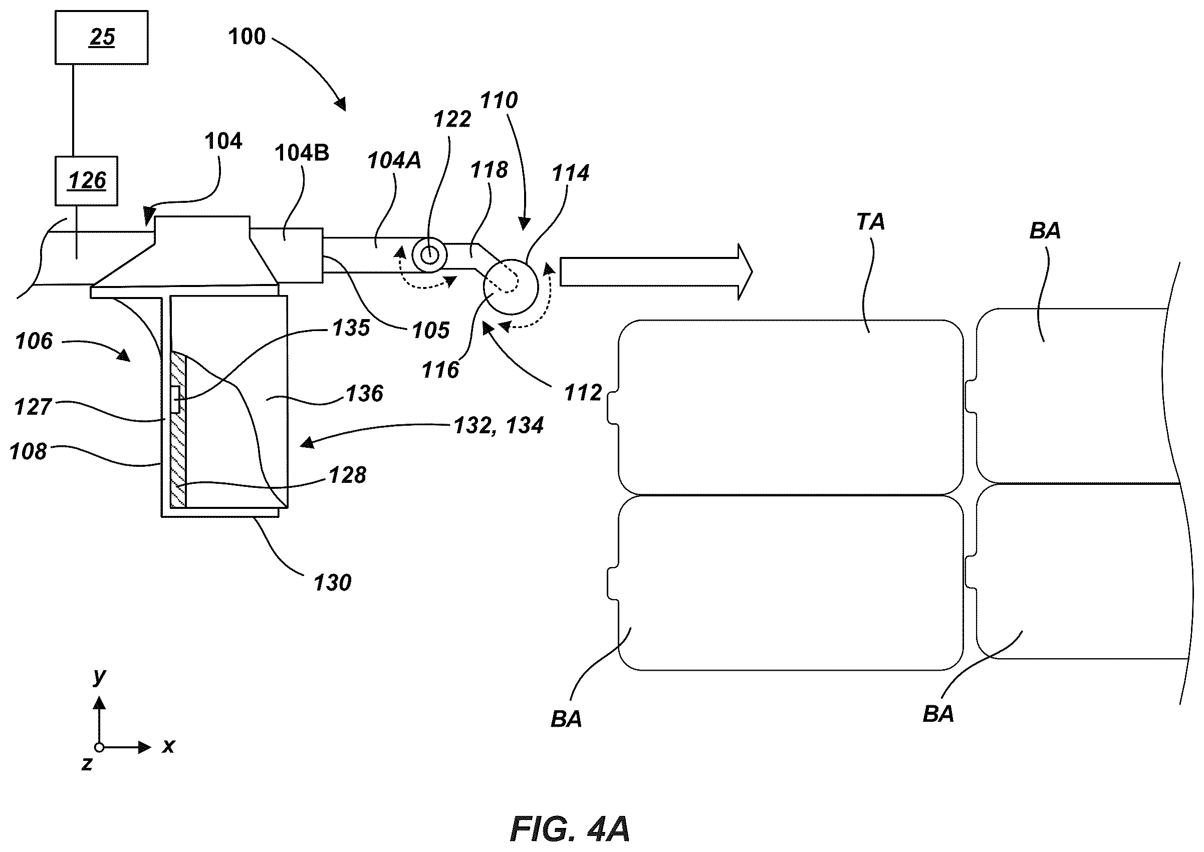 Patent US12377557 Figure 4 – Robotic article handling end effector with capture device having a compliant material