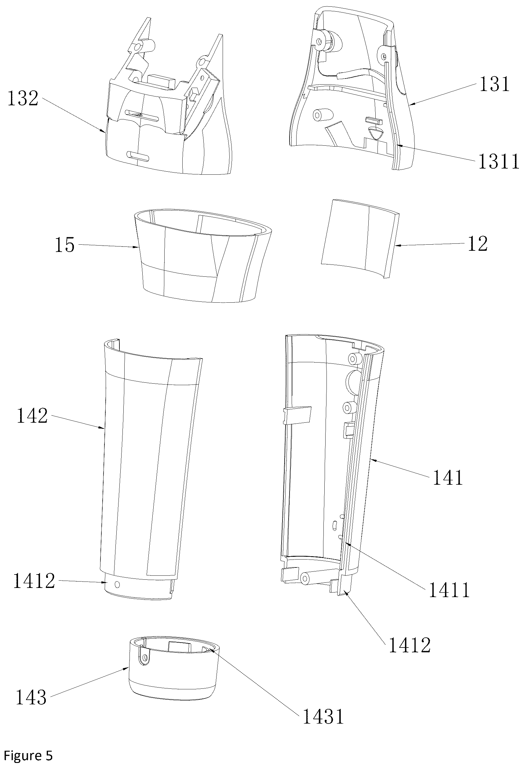 Patent US12377560 Figure 5 – Electric hair clipper