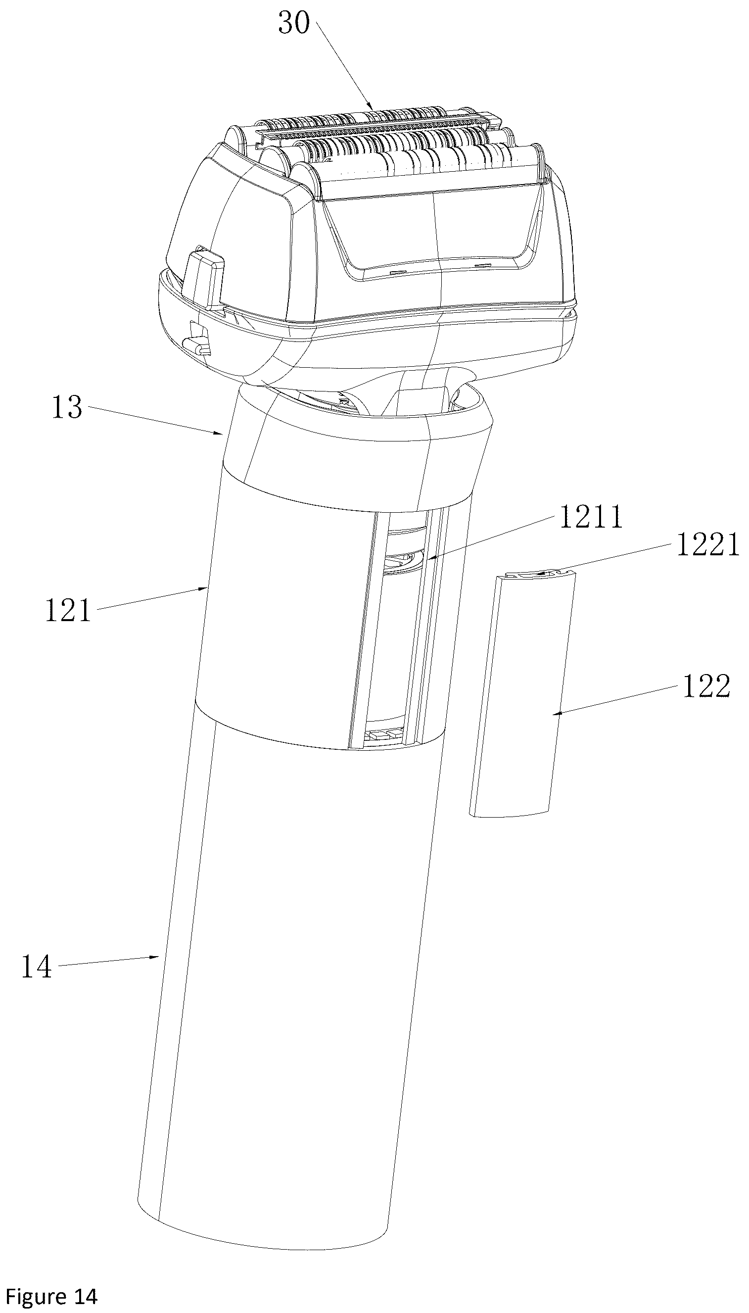 Patent US12377560 Figure 14 – Electric hair clipper