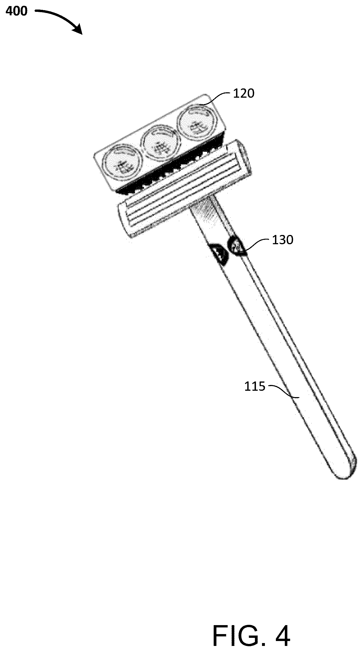Patent US12377562 Figure 5 – Lamp module for detachable attachment to shaving razor