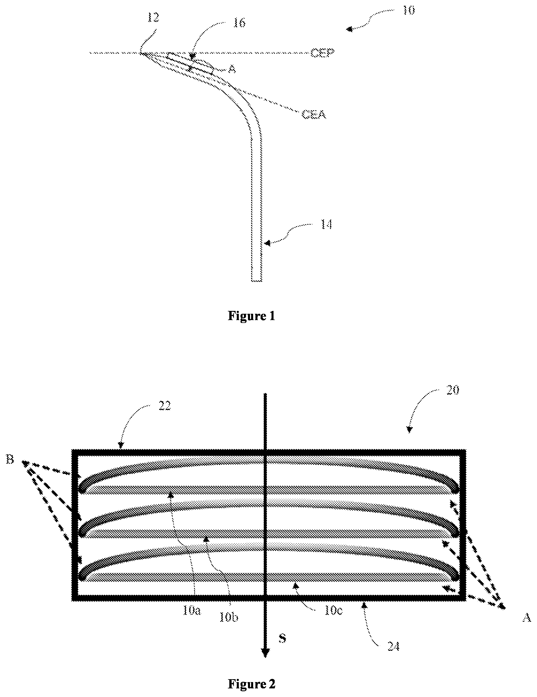 Patent US12377563 Figure 1 – Razor cartridge comprising mechanochromic layer