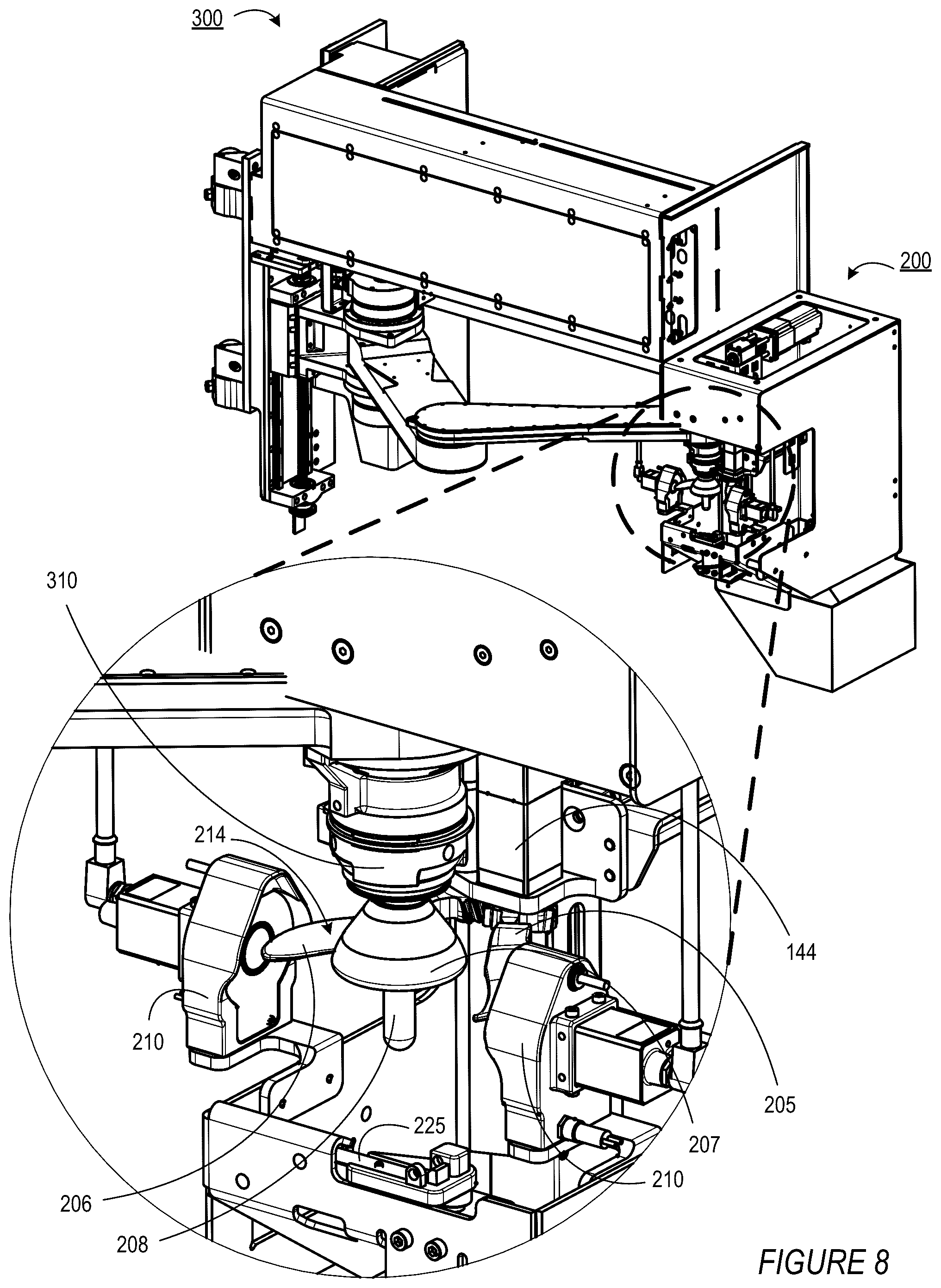 Patent US12377567 Figure 8 – Mushroom trimming and sorting system